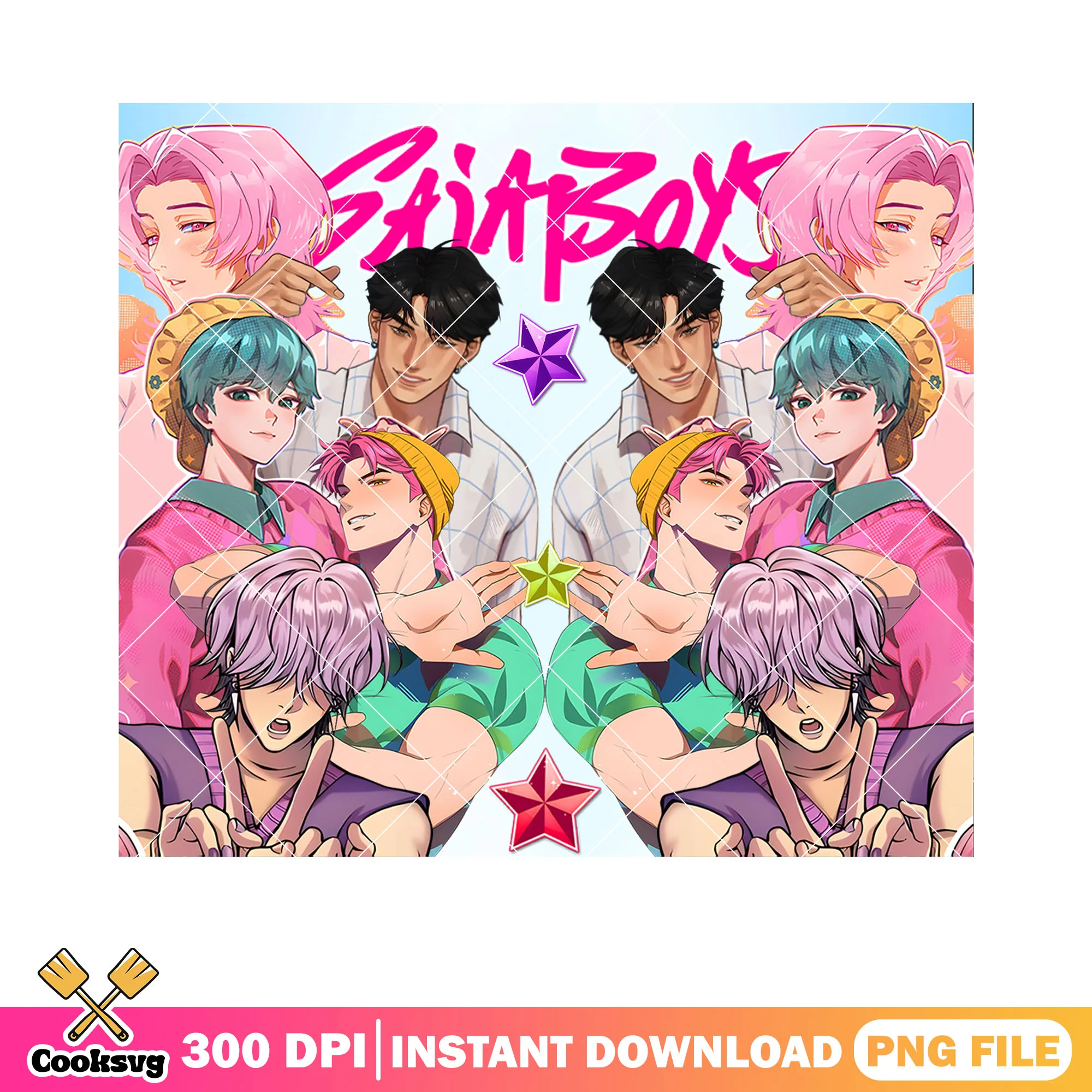 Saja boys anime style png tumbler, kpop saja png, kpop hunters png