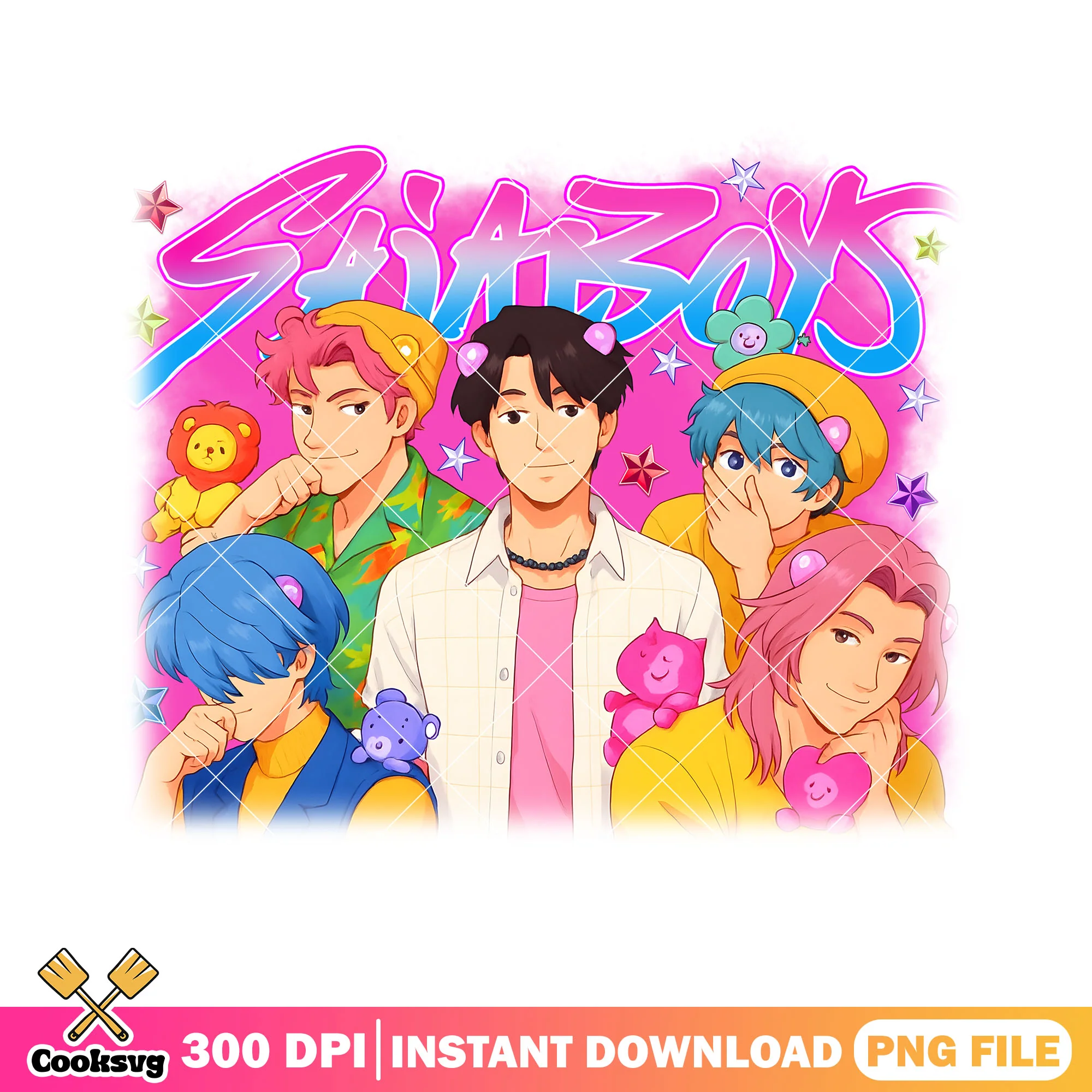 Saja boys baby vibes png, kpop saja png, saja boys band png