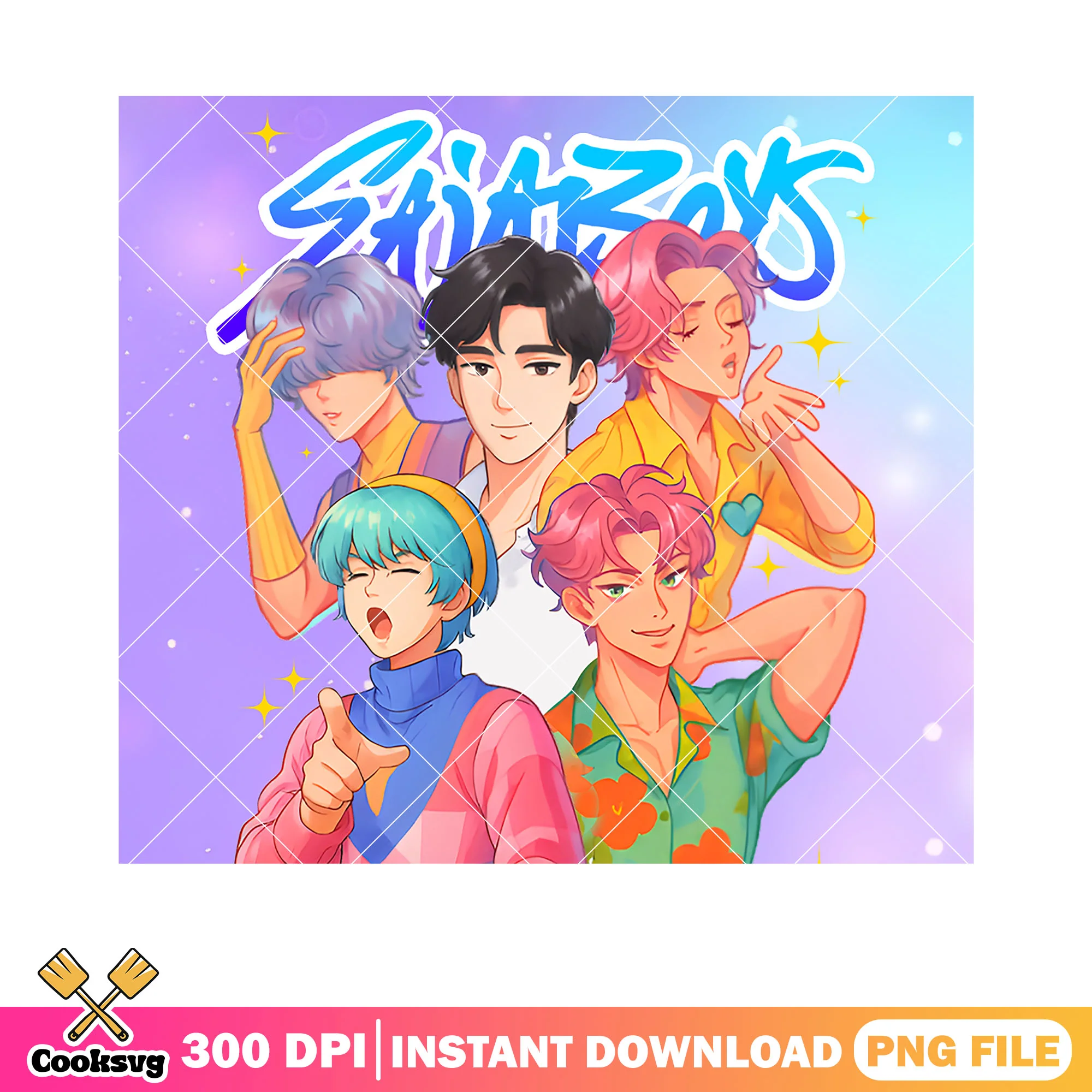 Saja boys blowing a kiss poster png, saja kpop png, anime pose png