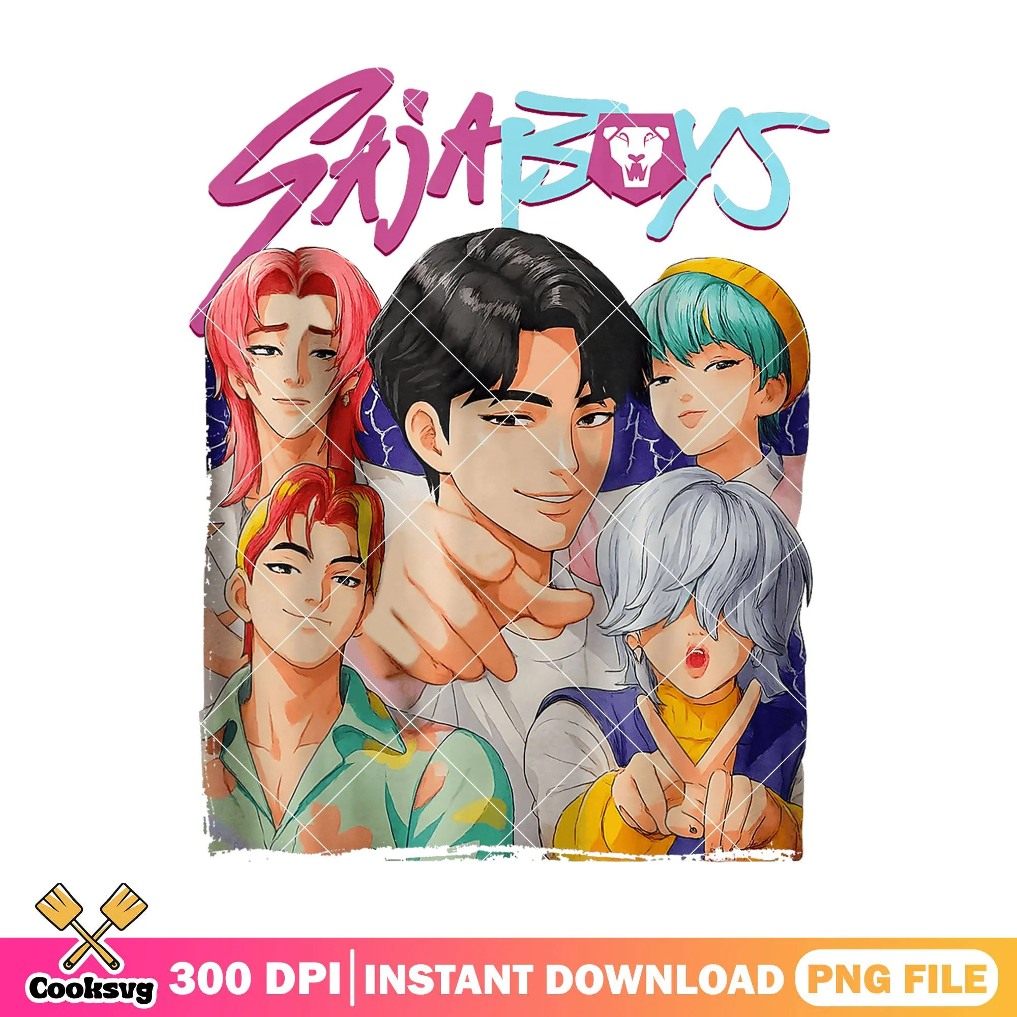 Saja boys bootleg style png, saja boys png, demon hunter png