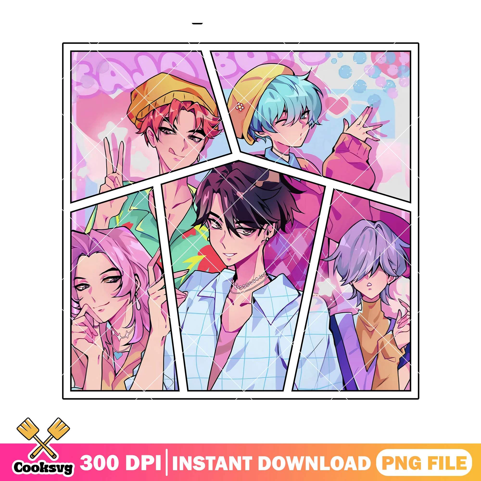 Saja boys layout manga logo png, manga poster png, boys saja manga png