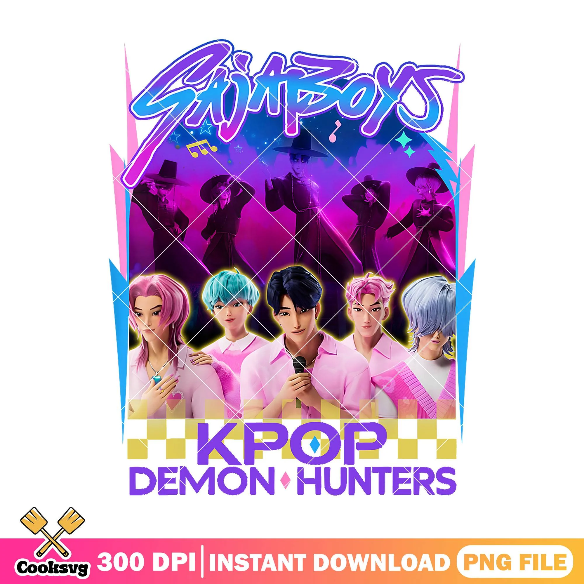 Saja hunter boys png, kpop saja png, saja boys band png