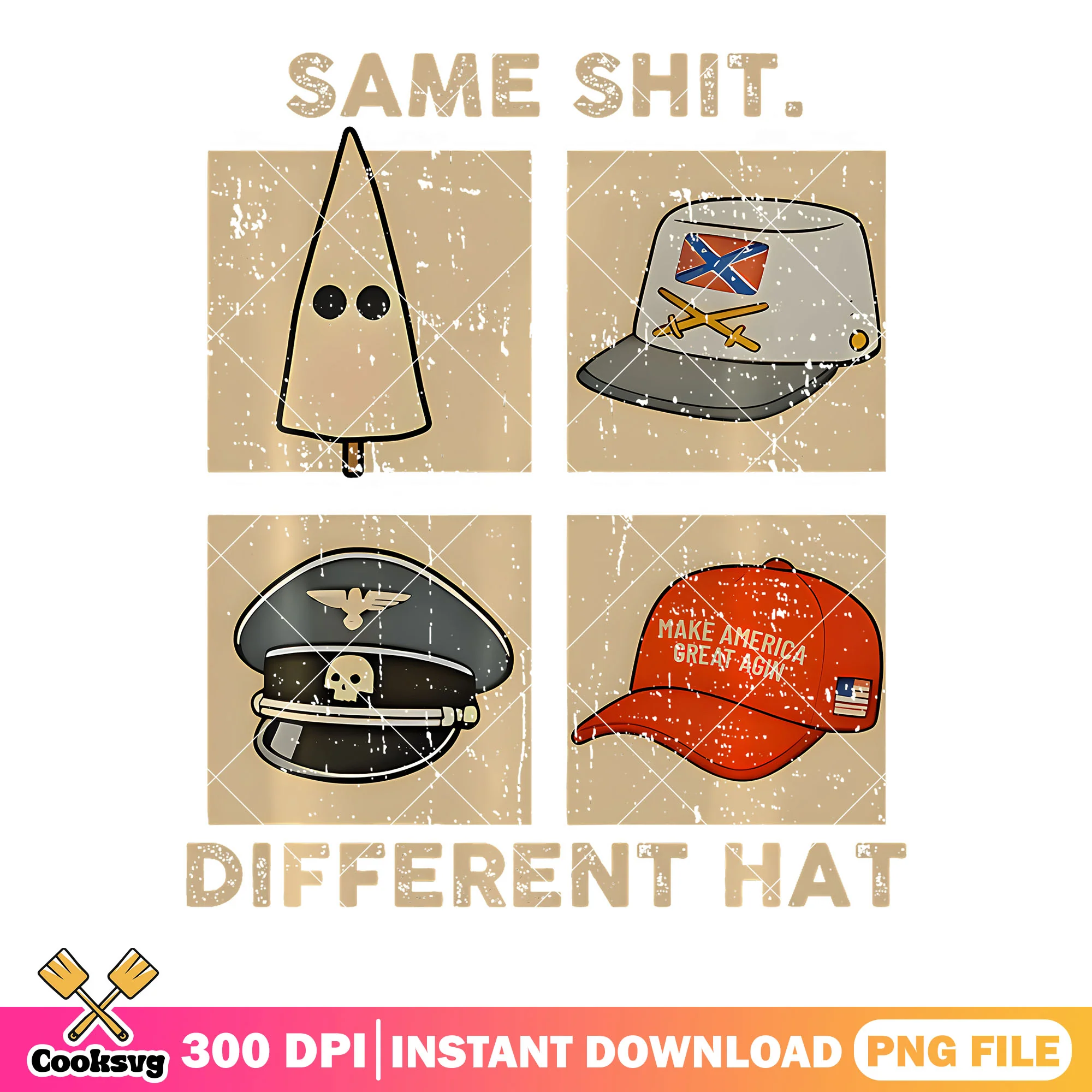 Same shit different hat png, vintage hats png, america png