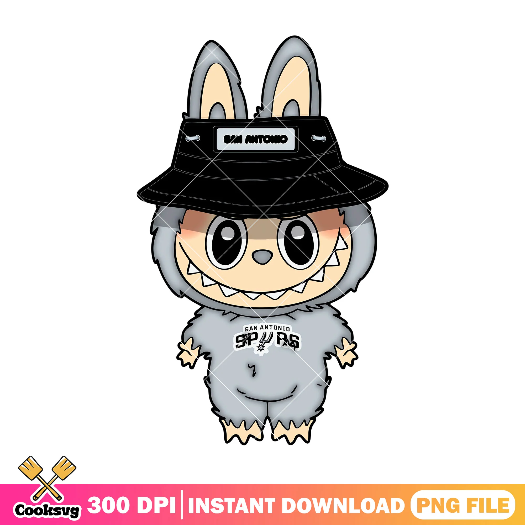 San antonio labubu baseball png, labubu grey png, labubu cartoon png