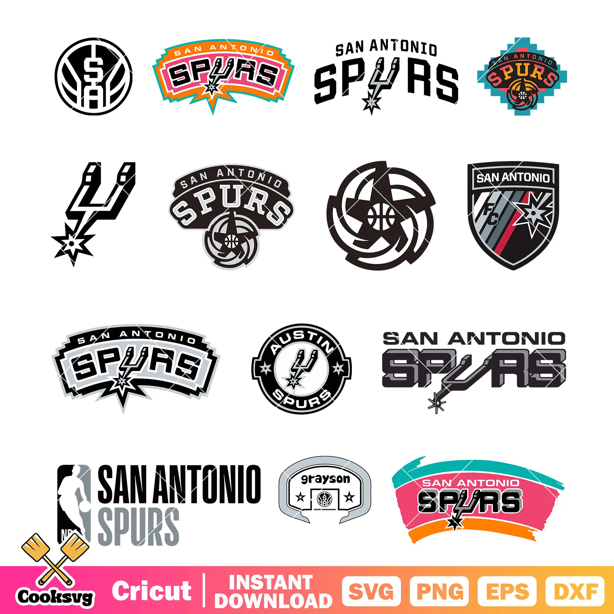 San Antonio Spurs logo design bundle svg, San Antonio Spurs svg