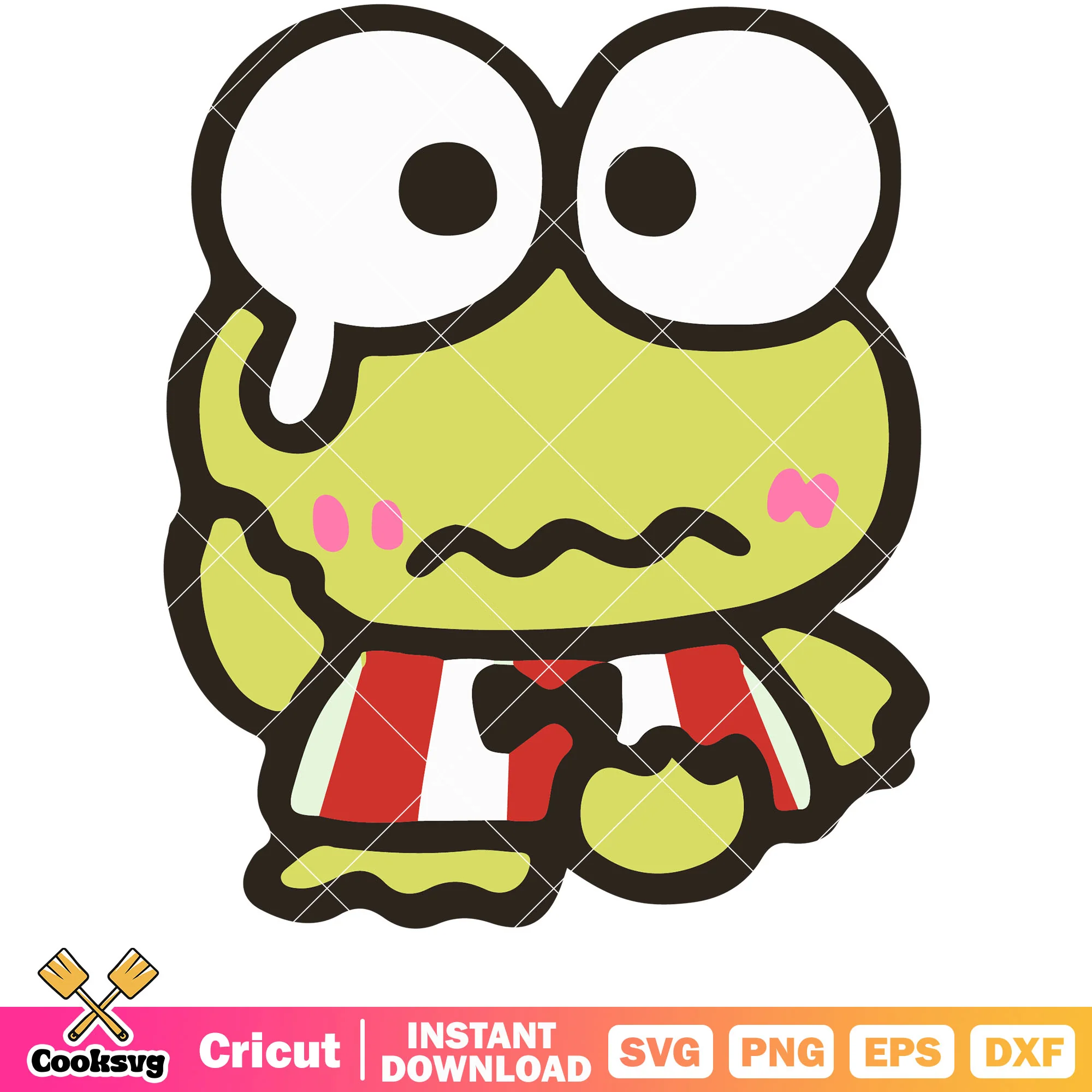 Sanrio Keroppi crying design svg, keroppi svg, hello kitty svg