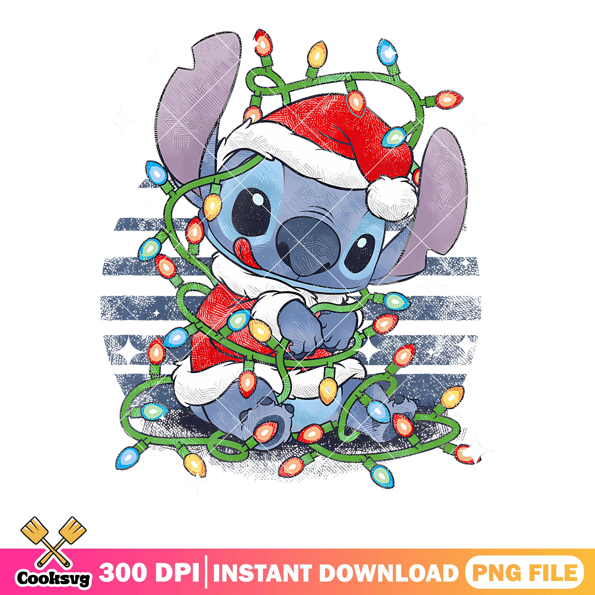 Santa costume baby alien png, disney christmas png, stitch png