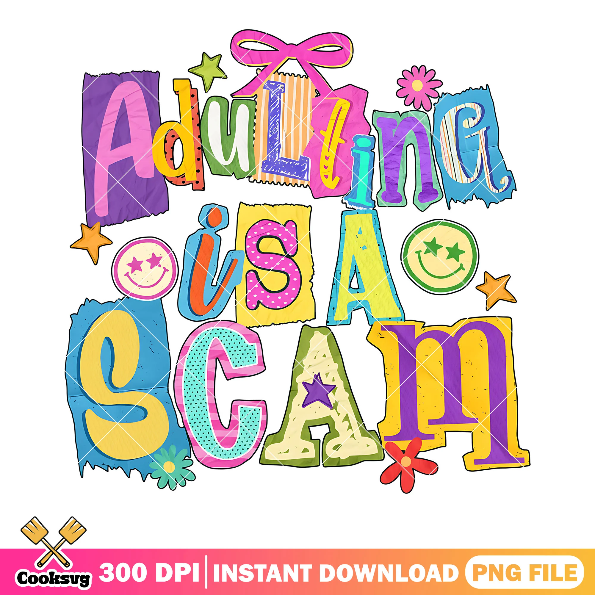 Scam star aduling art png, yellow star png, daisy flower png