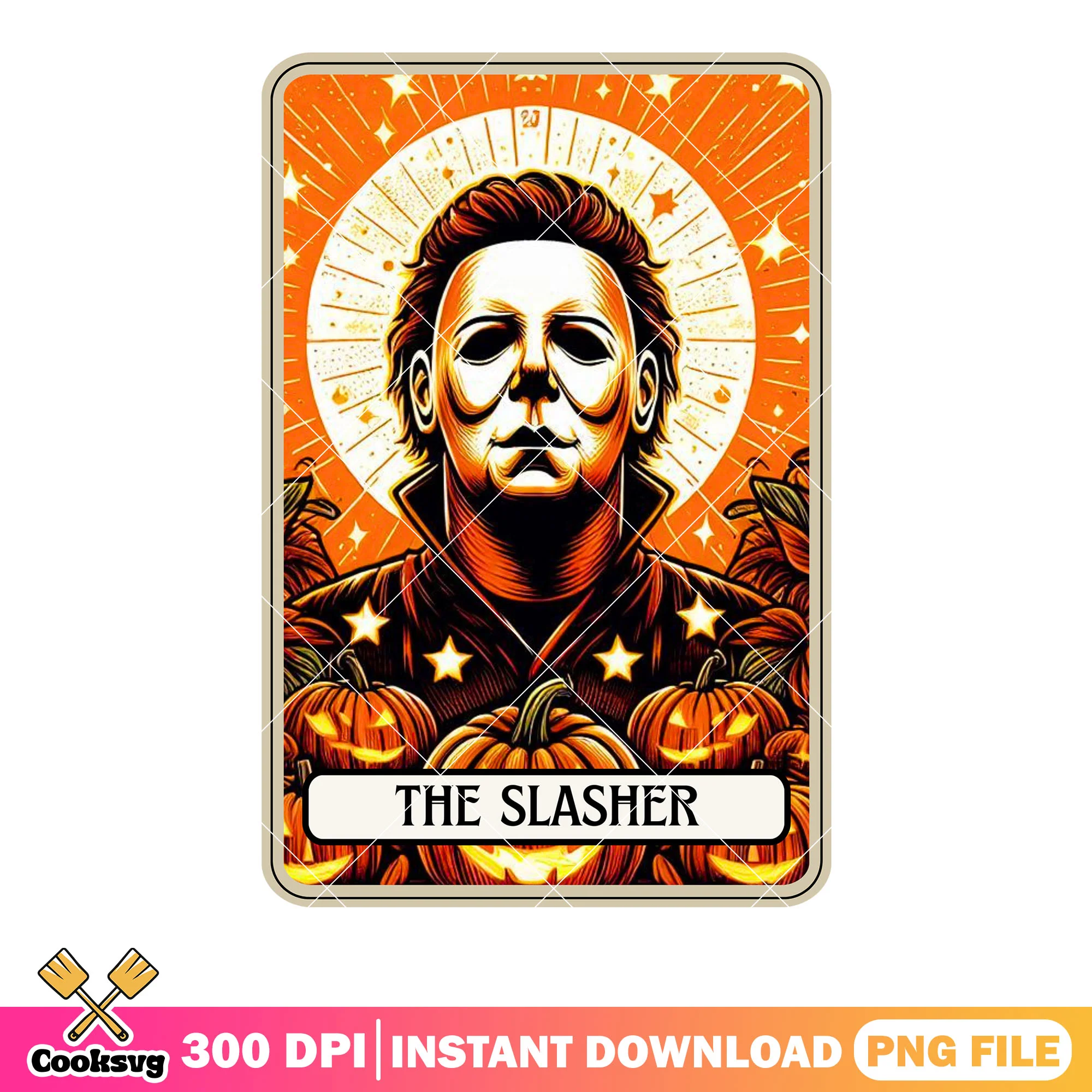 Scary pumpkin garden png, orange aura png, halloween movies png