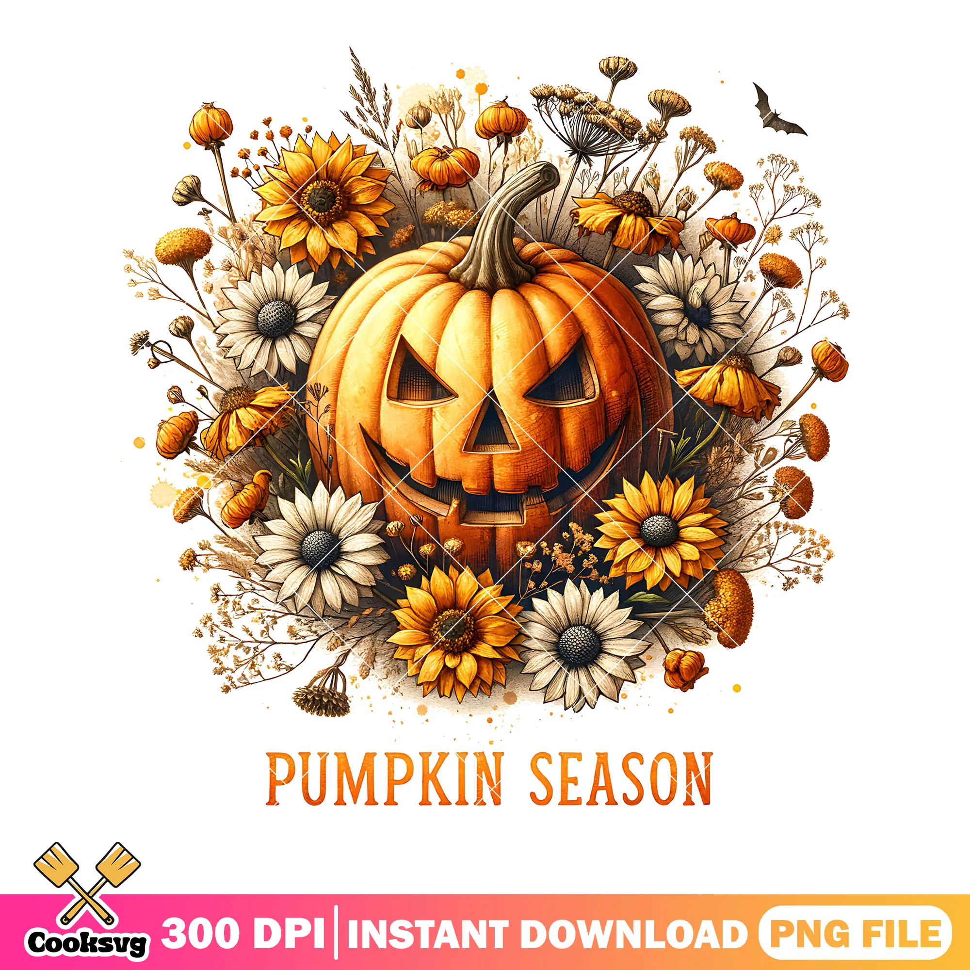 Scary pumpkin png, lovely sunflower png, halloween scary png