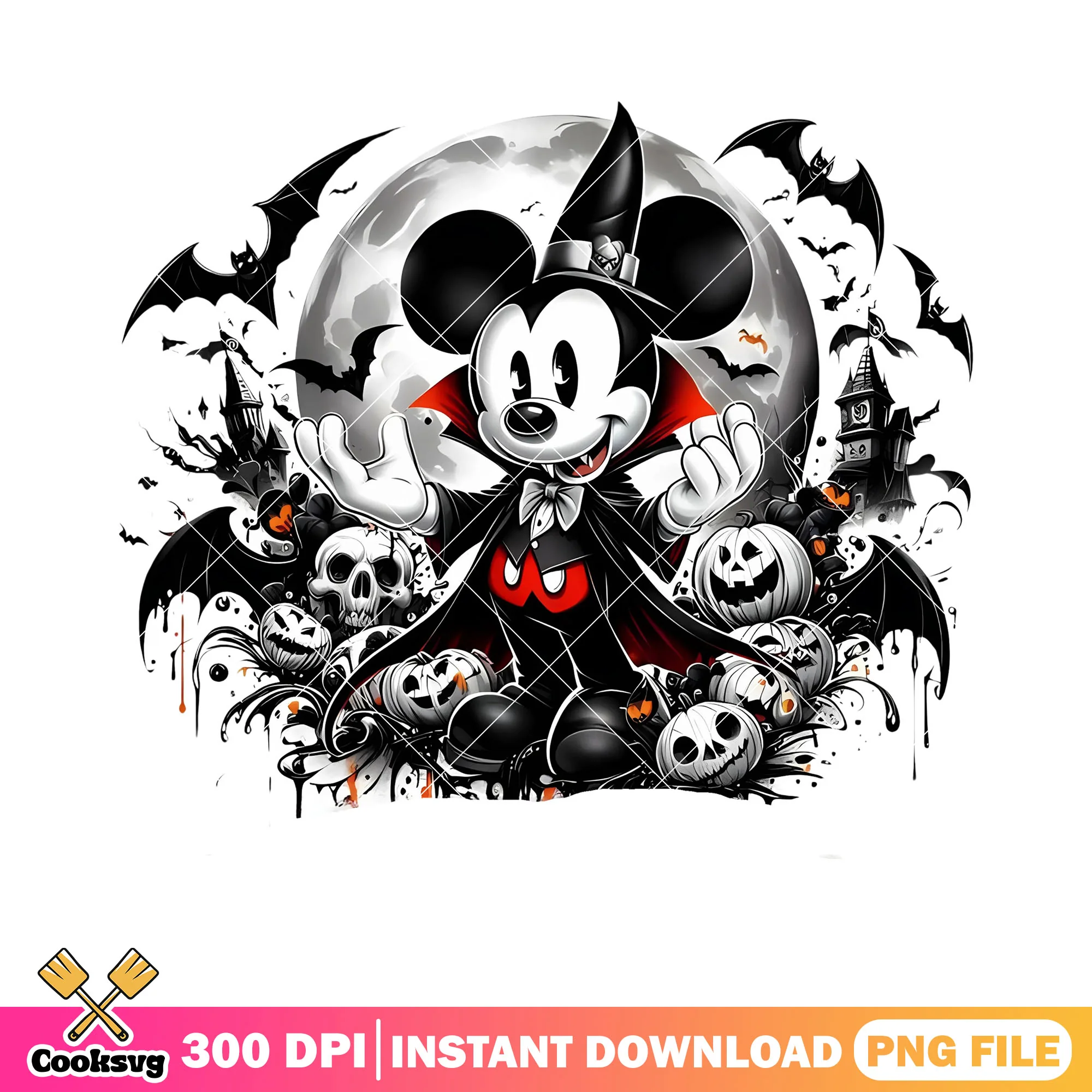 Scary skull skeleton full moon png, scary bats png, halloween scary png