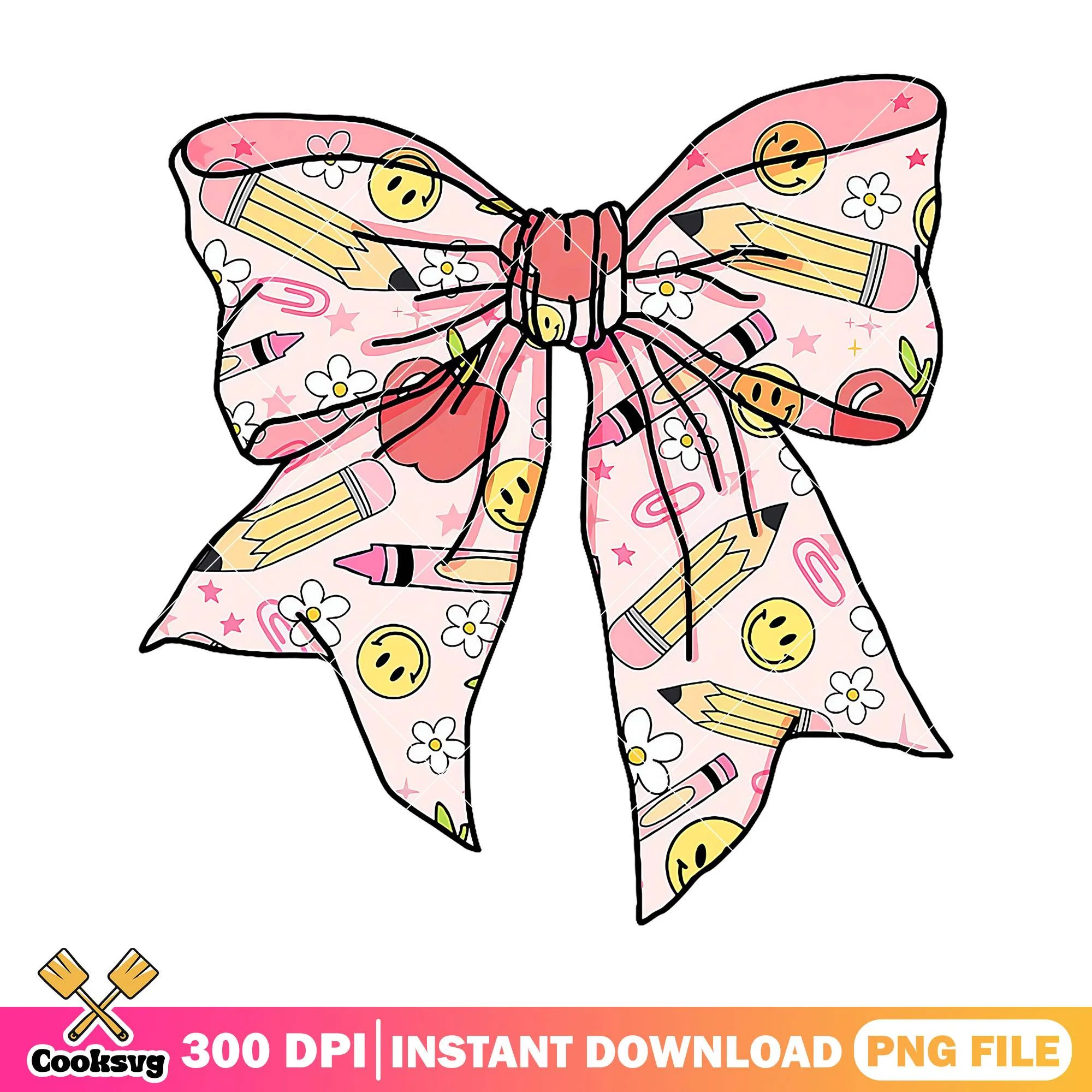 School bow design png, welcome back to school png, big bow png