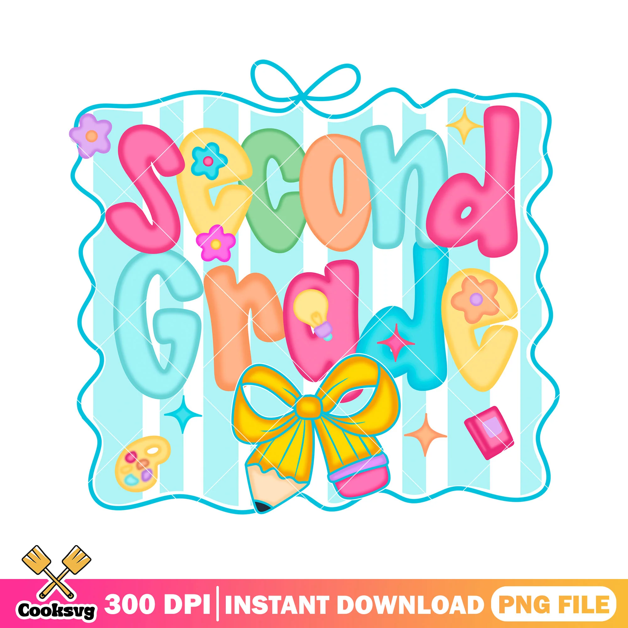 Second grade yellow bow png, welcome back to school png, colors poster png