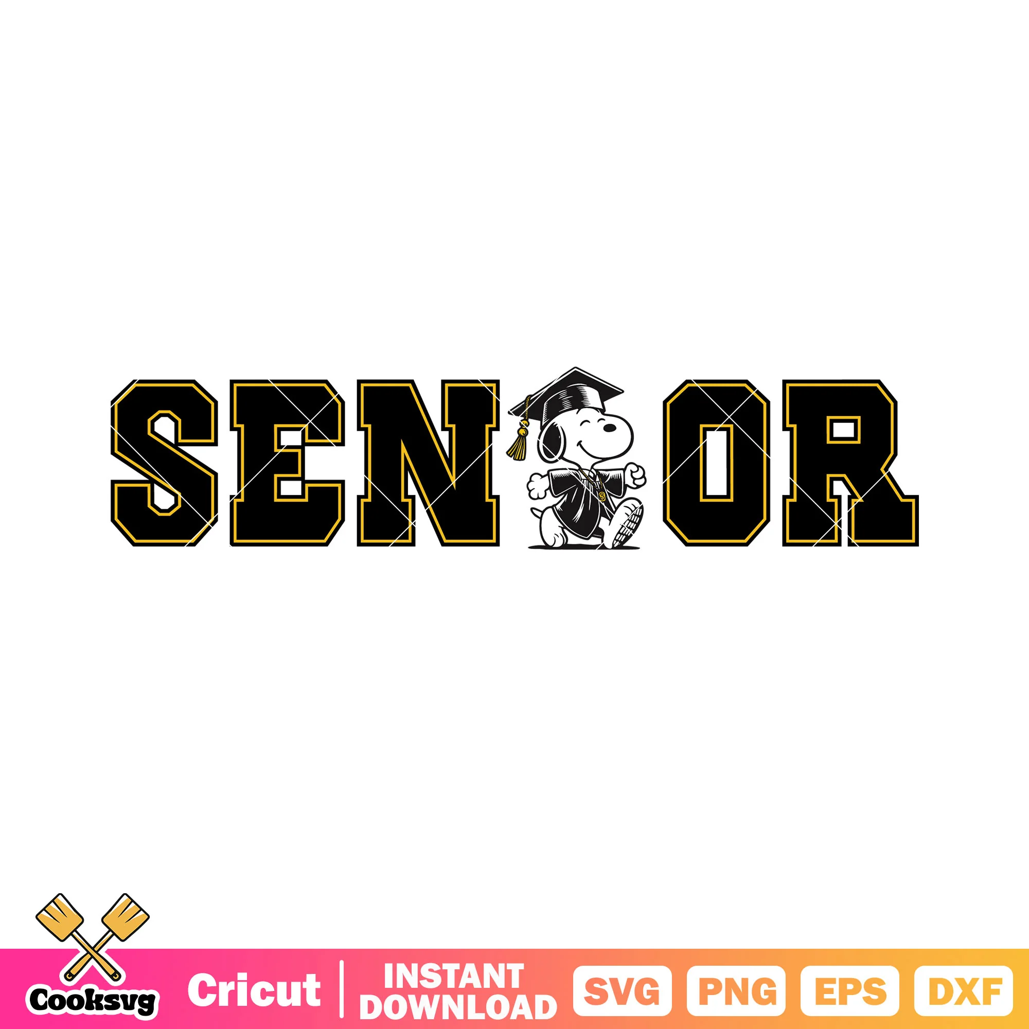Senior snoopy svg, graduation costume svg, cartoon for kids svg
