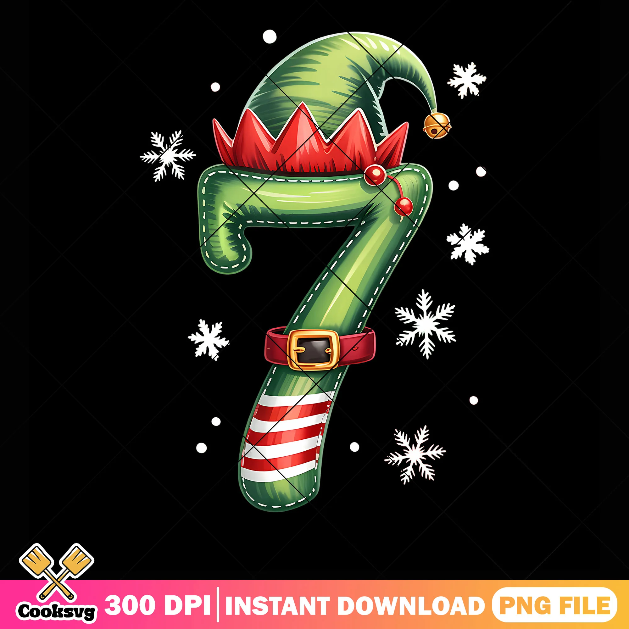 Seven elf snowflake png, six seven png, merry christmas png