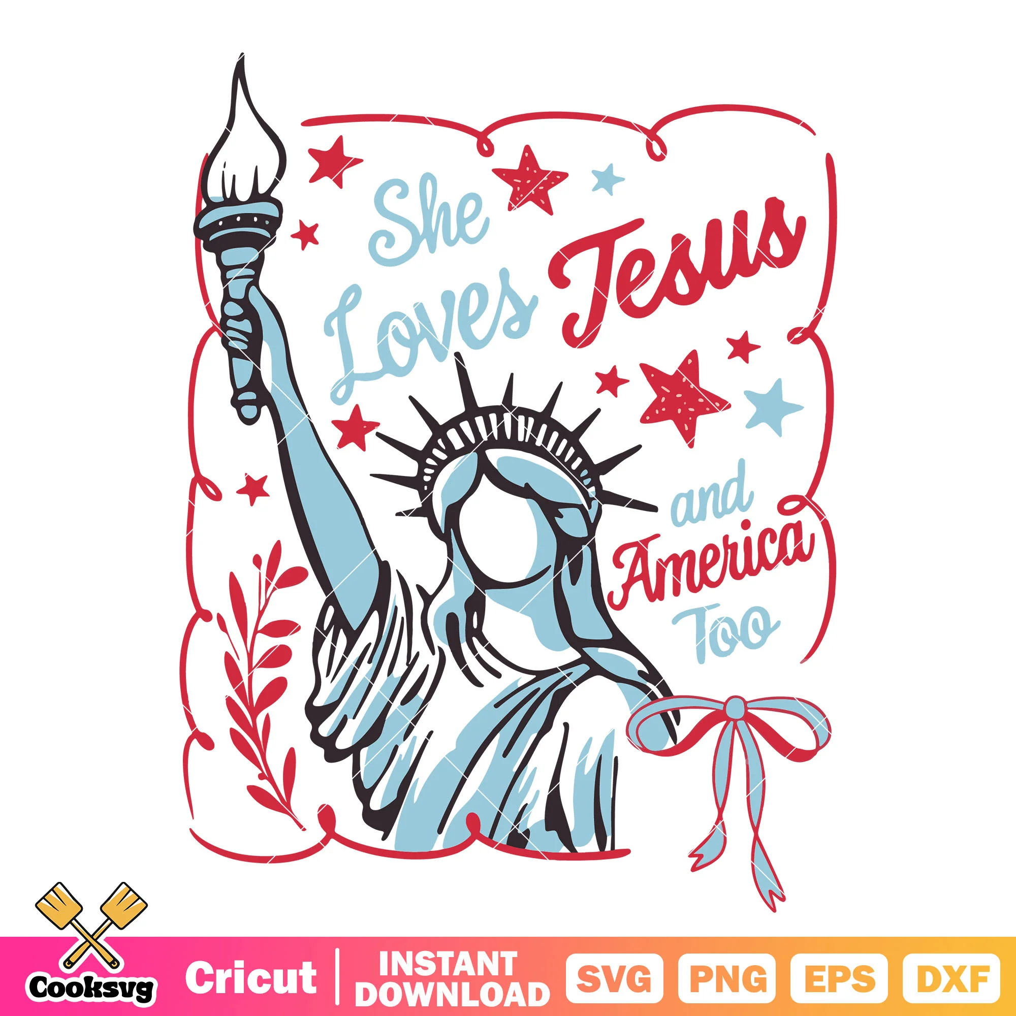 She loves jesus and america too svg, love america svg, jesus in america svg