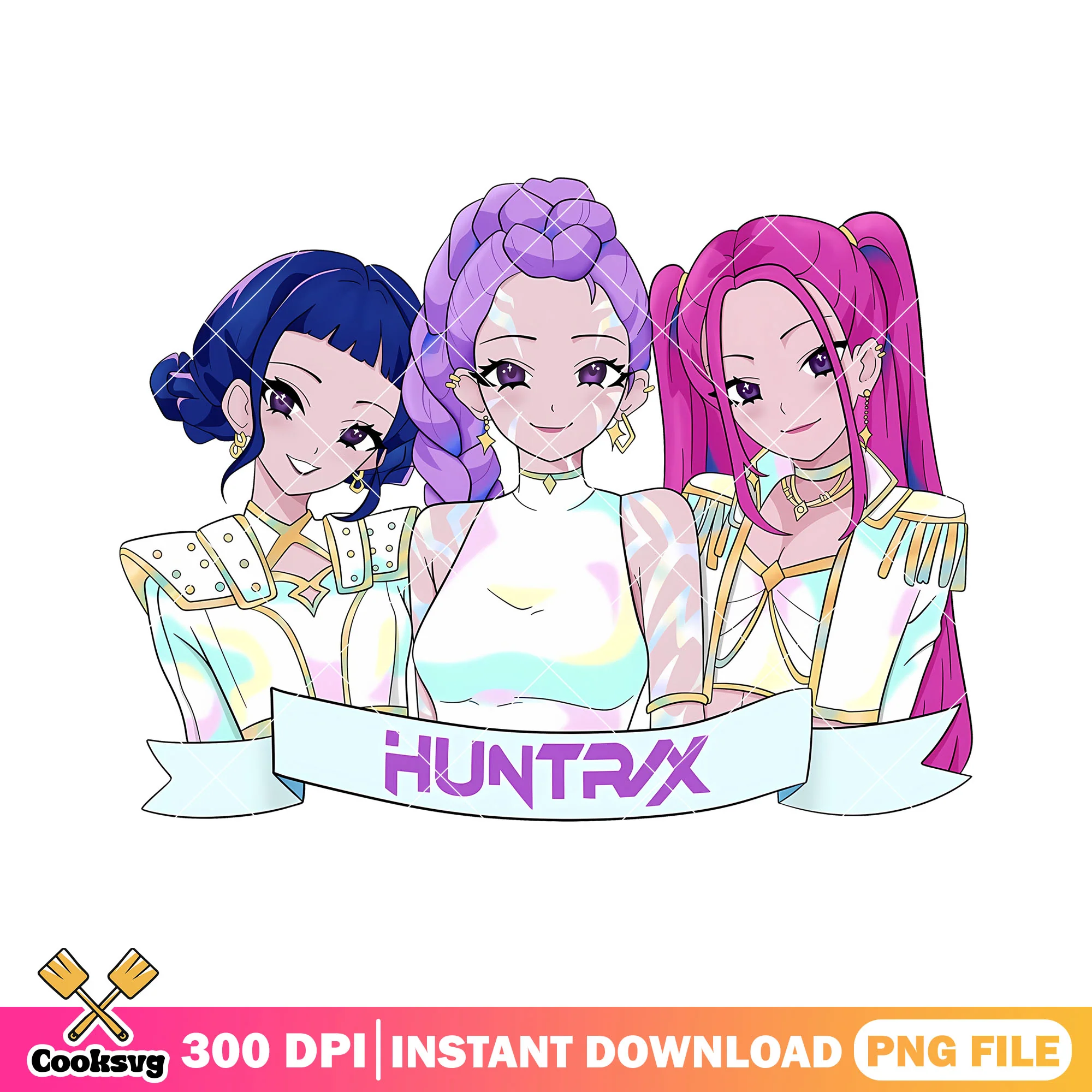 Shinning girl huntrix band png, huntrix kpop png, kpop huntrix png