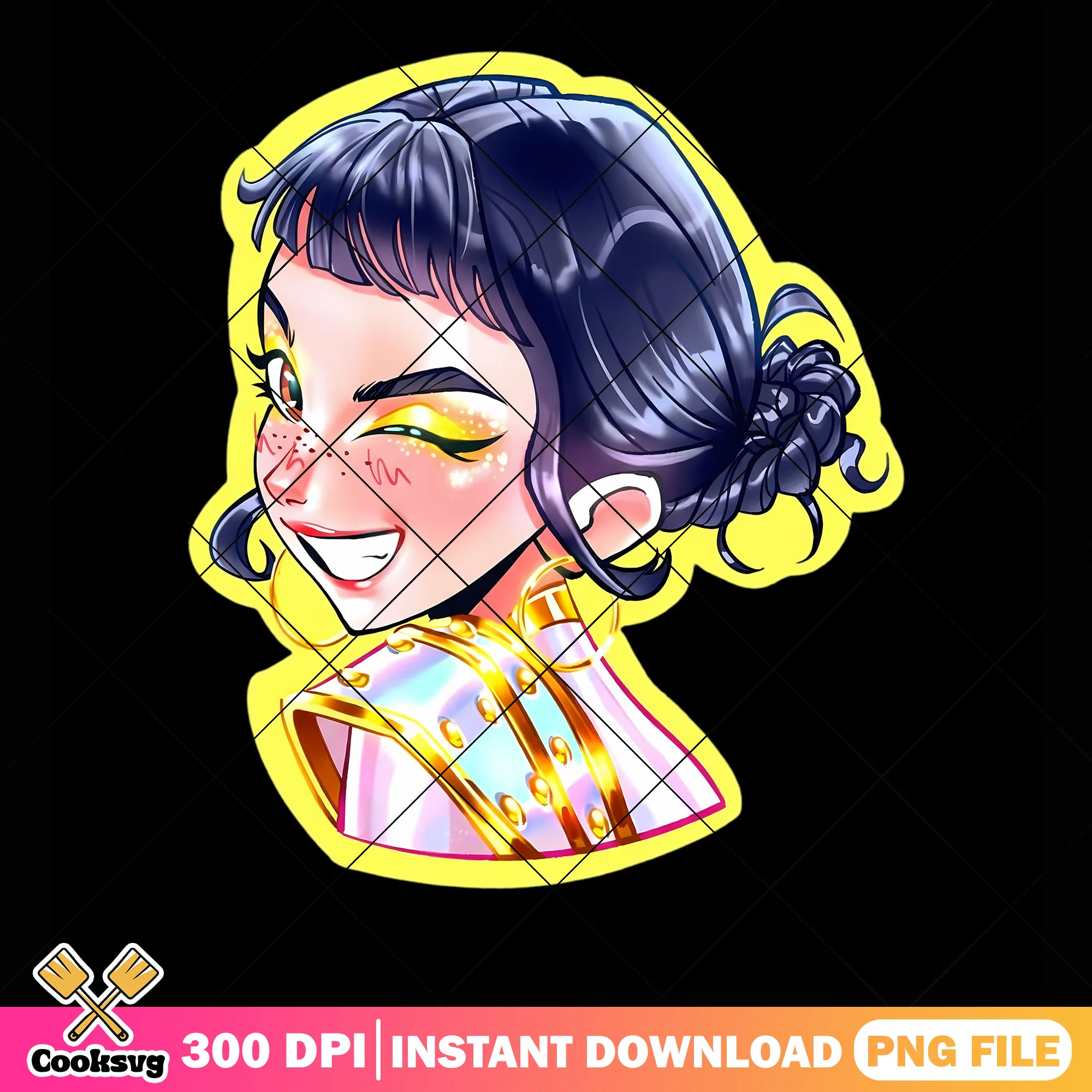 SHinny zoey huntrix girls png, huntrix zoey png, golden song png