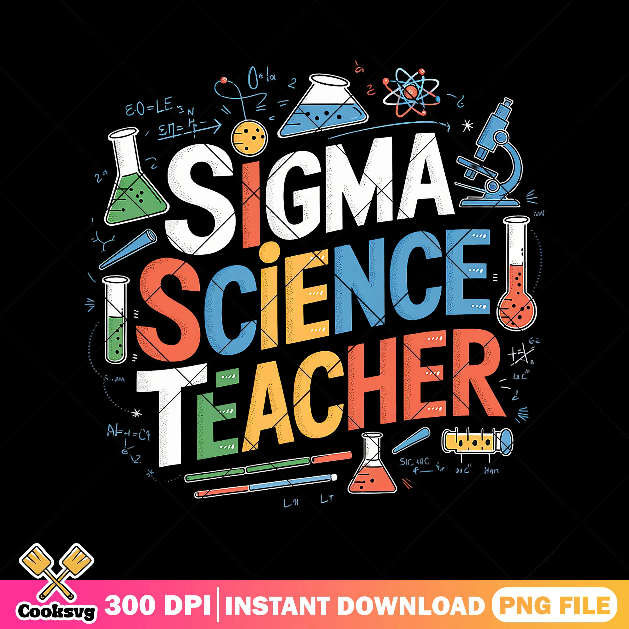 Sigma science teacher png, poster decor png, go back to school png