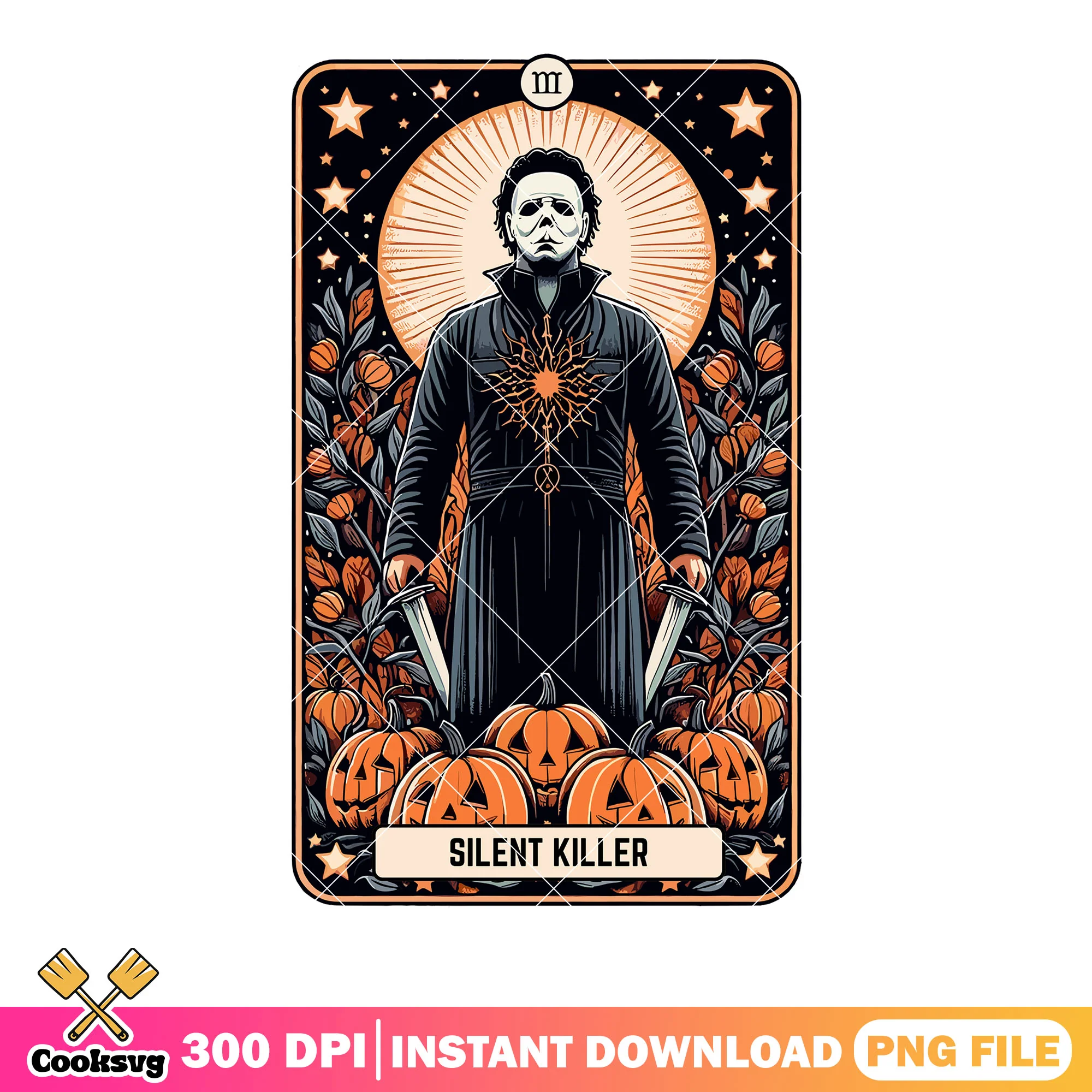 Silent killer Michael Myers png, jack o lantern png, halloween night png