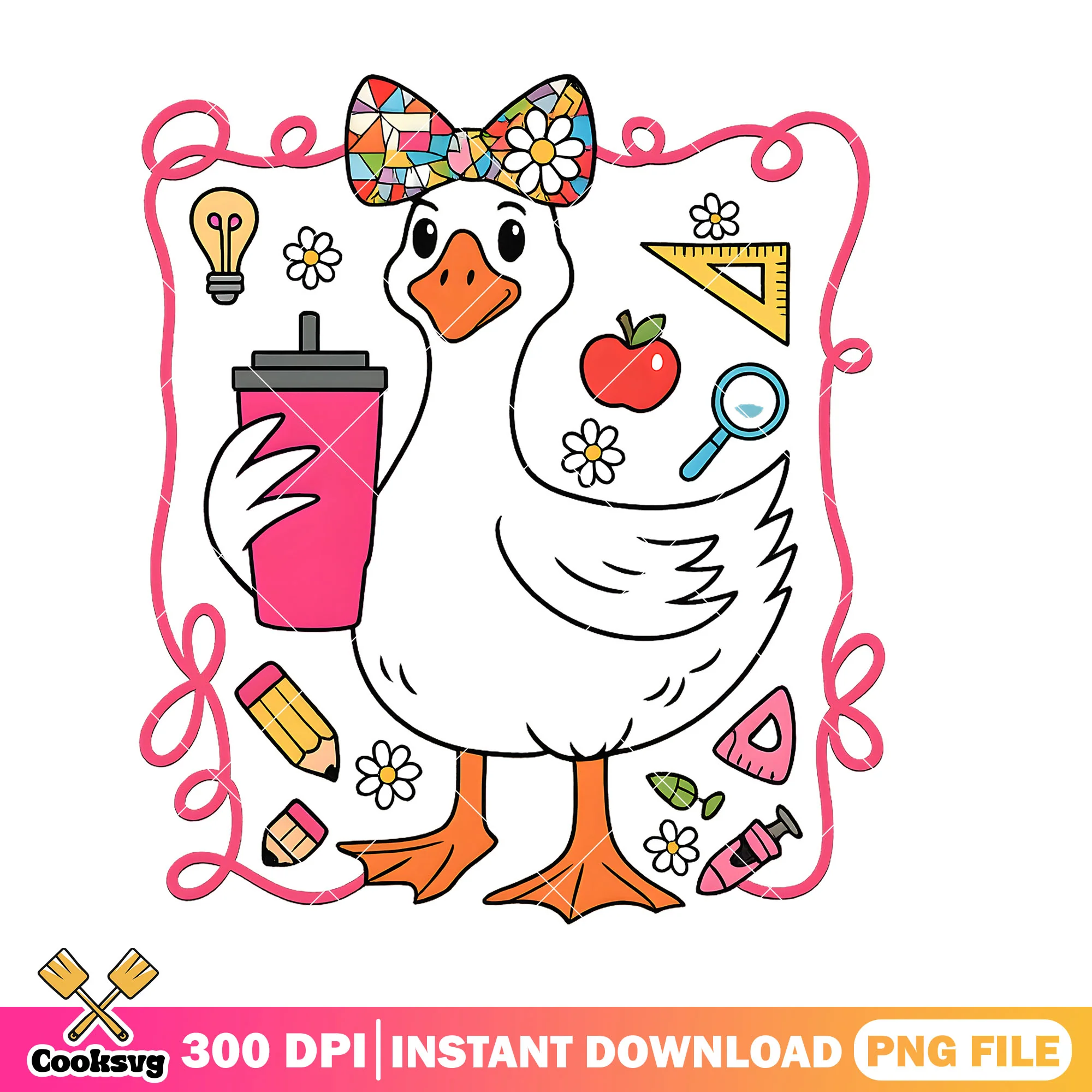 Silly Goose teacher club png, teacher day png, goose teacher png