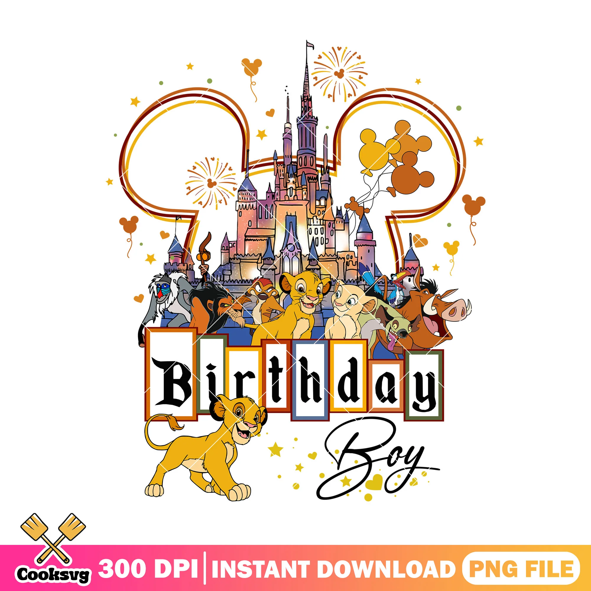 Simba Birthday boy mickey png, mickey birthday png, simba friends png