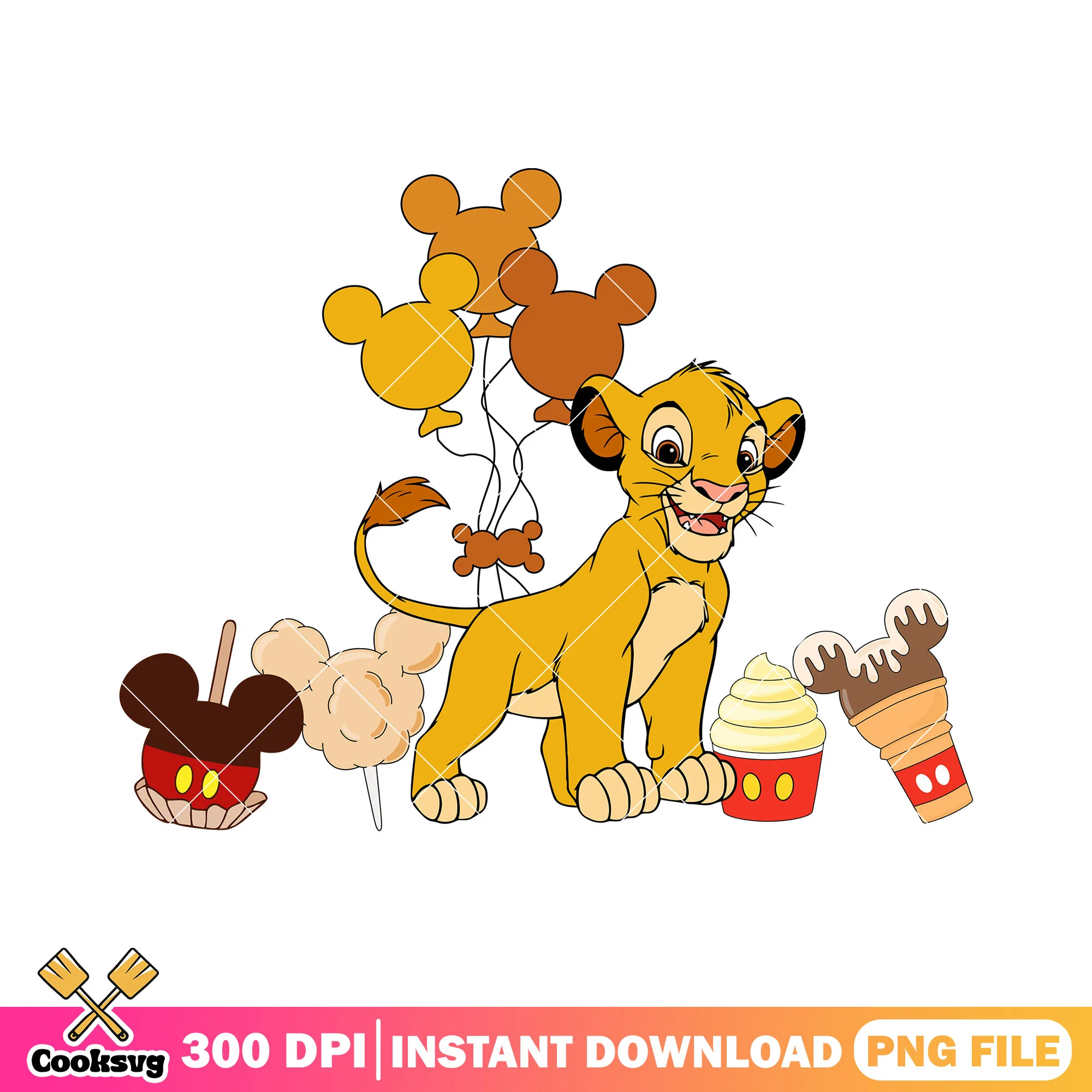 Simba disney snacks mickey png, disney snacks png, disney simba png