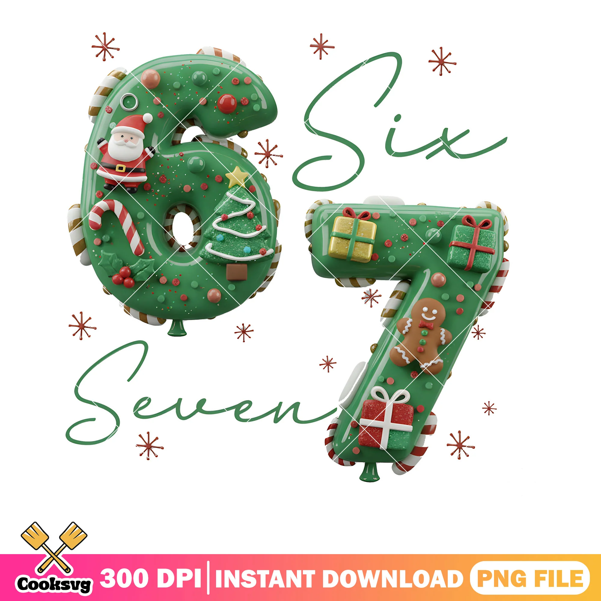Six seven christmas tree png, 67 christmas png, funny 67 trend png