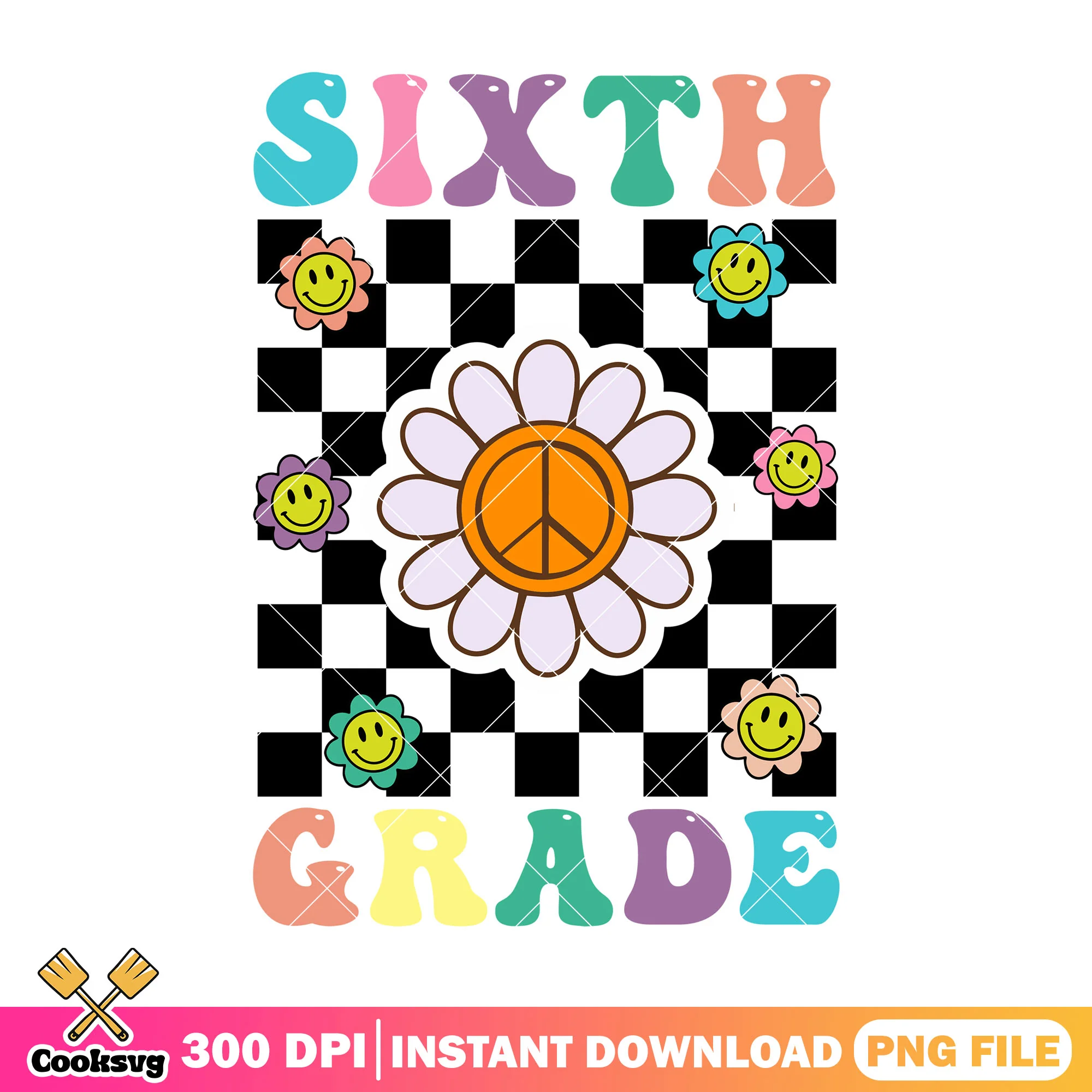 Sixth grade flower design png, welcome back to school png, flower png