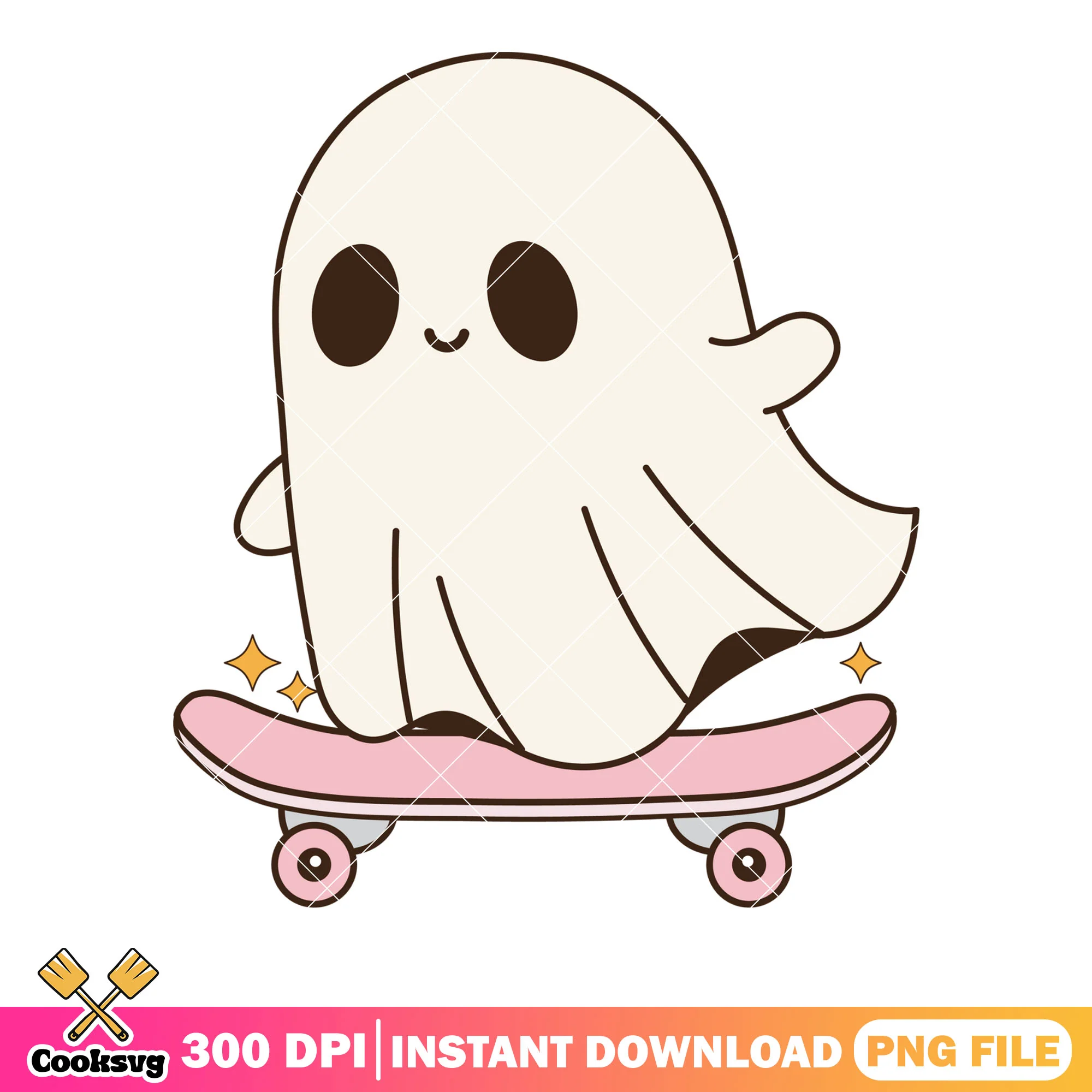 Skateboard Baby ghost png, costume ghost png, scary halloween night png