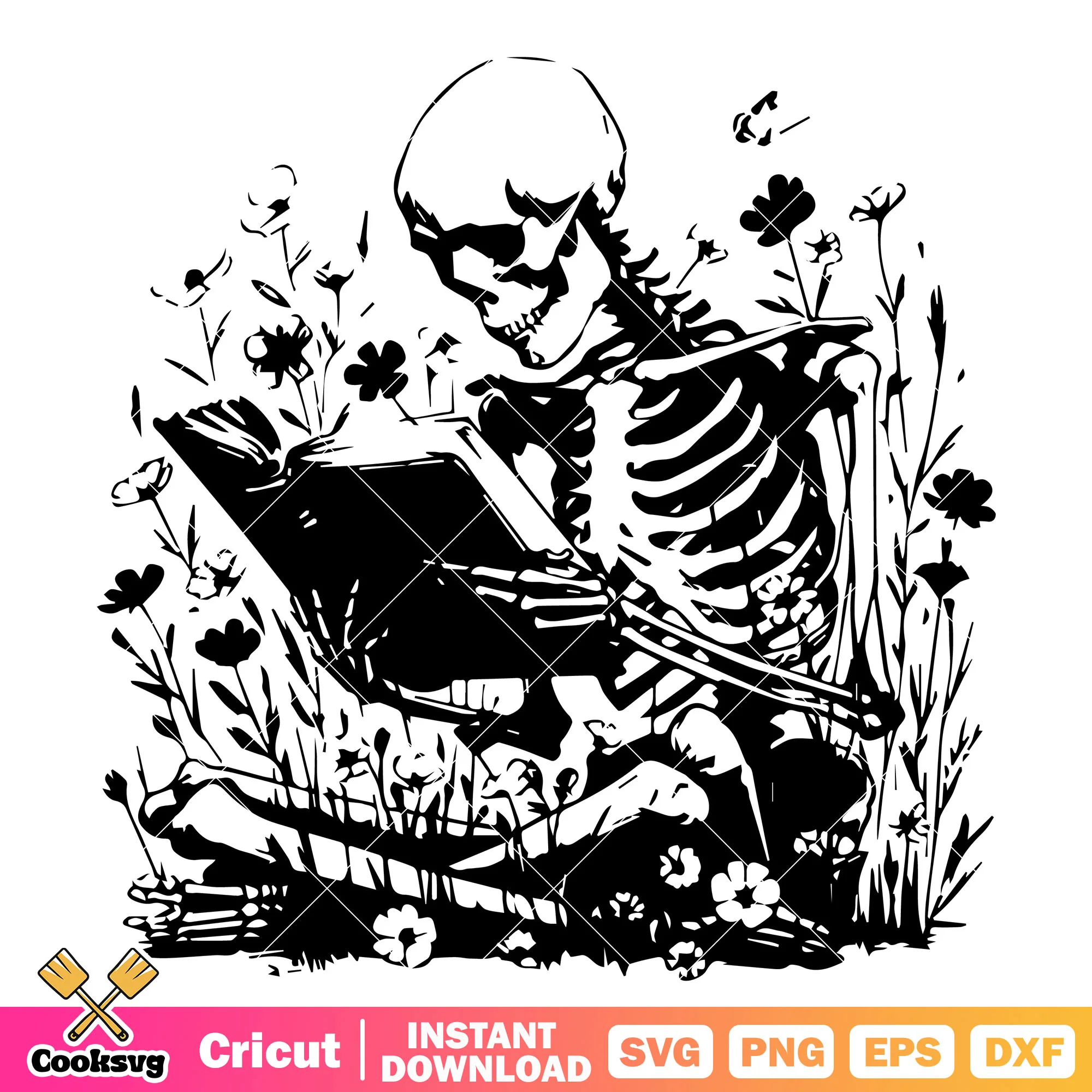 Skeleton are reading a book svg, skulls and skeletons book svg