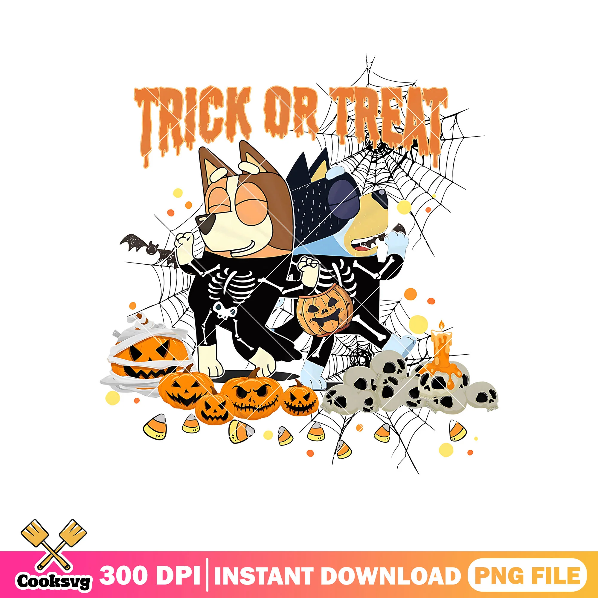 Skeleton bluey bingo halloween funny png, bluey costume png, halloween 2 png