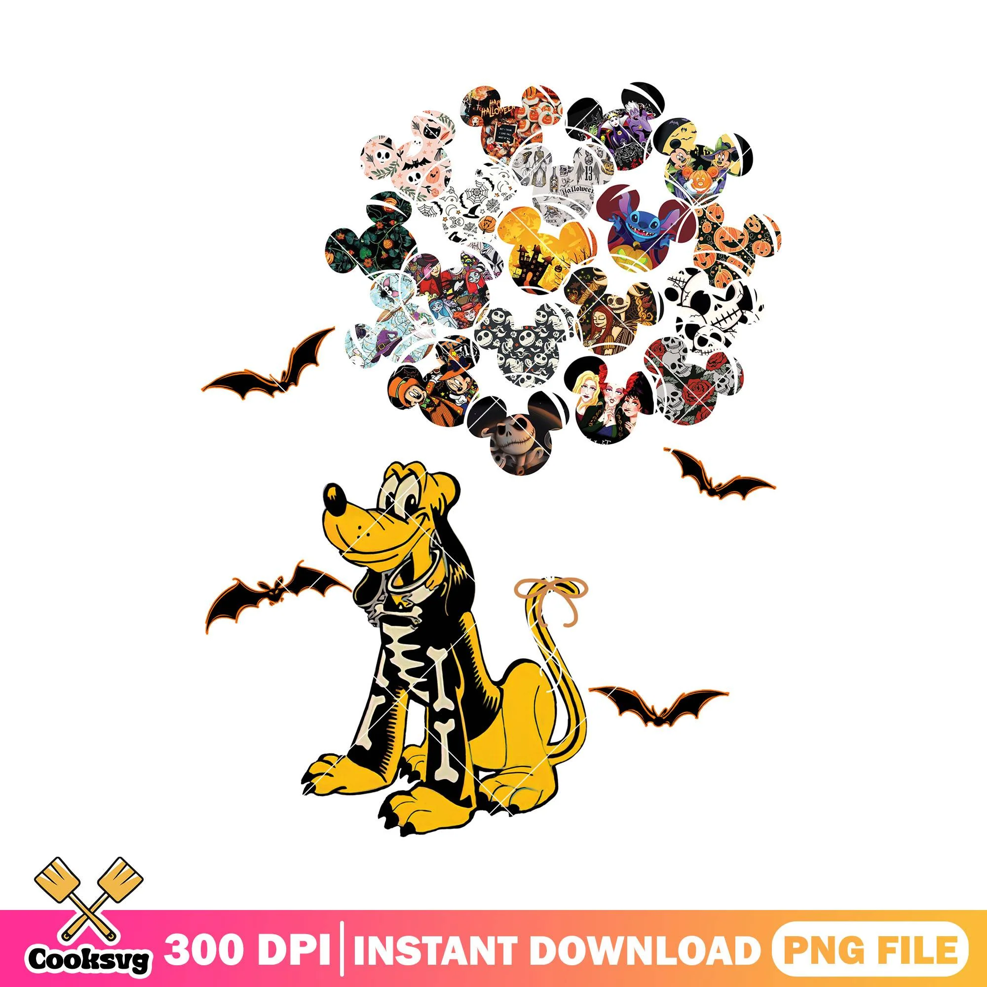 Skeleton goofy dog png, happy halloween png, goofy dog png