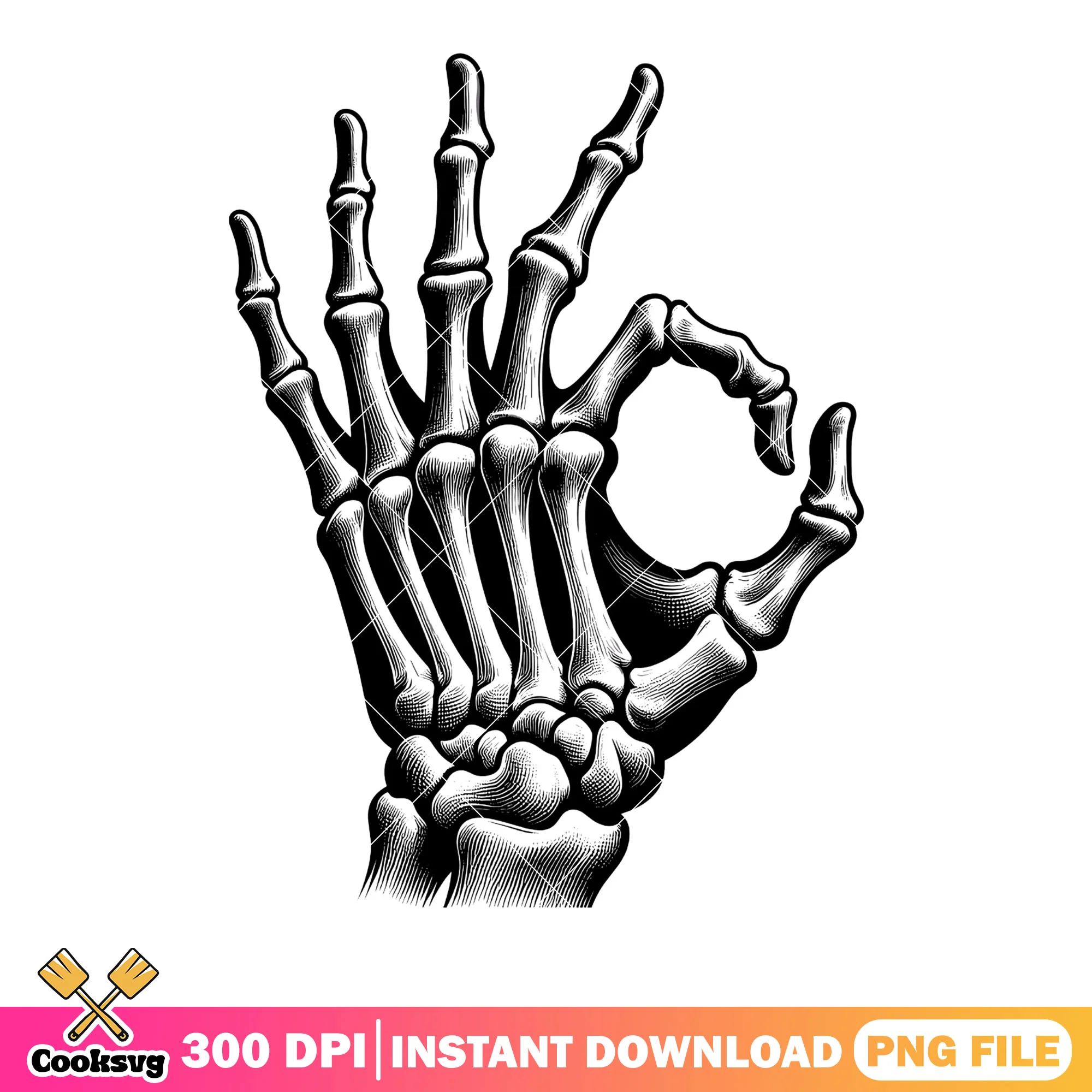 Skeleton hand png, OK hand icon png, halloween scary png
