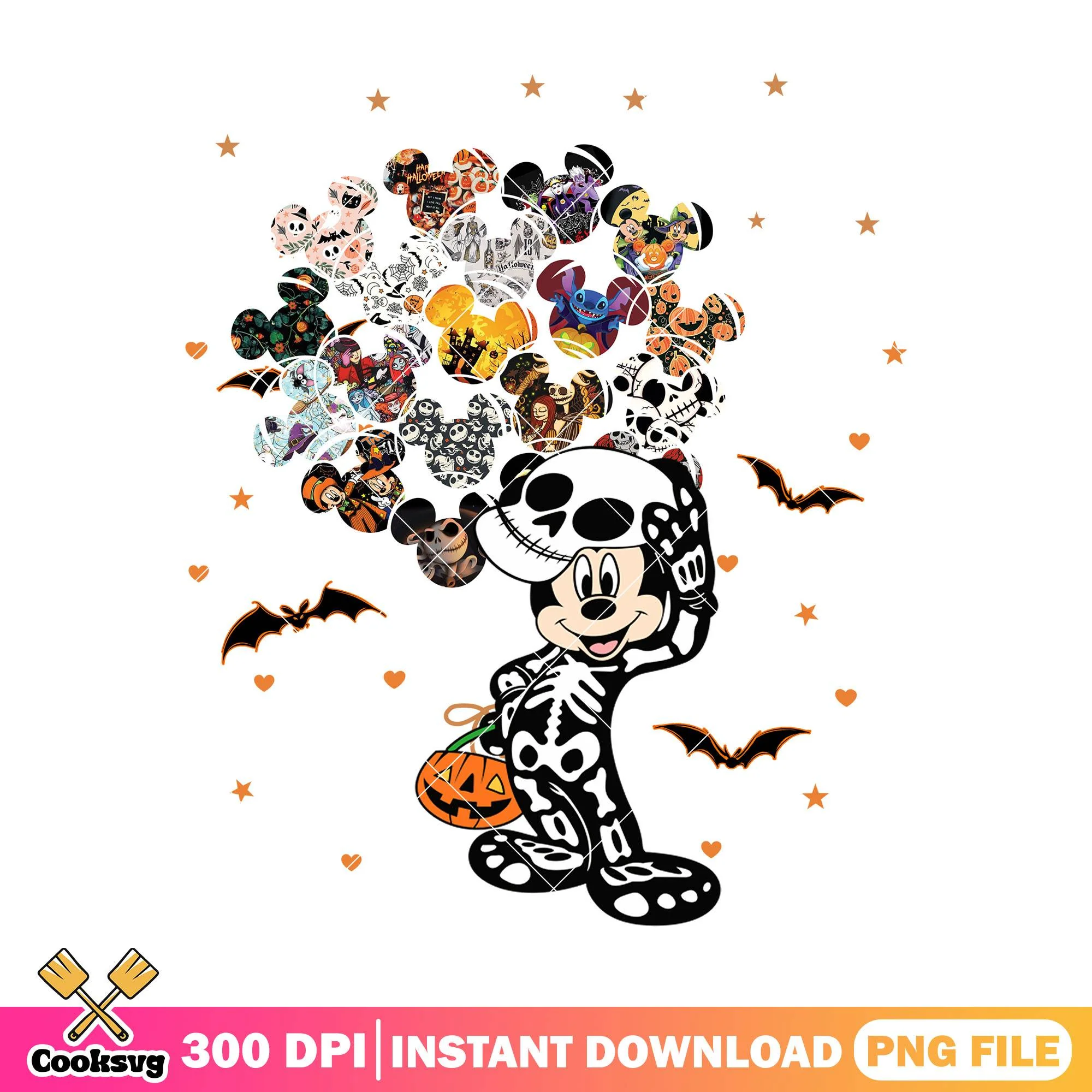 Skeleton mickey balloons png, halloween spirit png, mickey mouse png