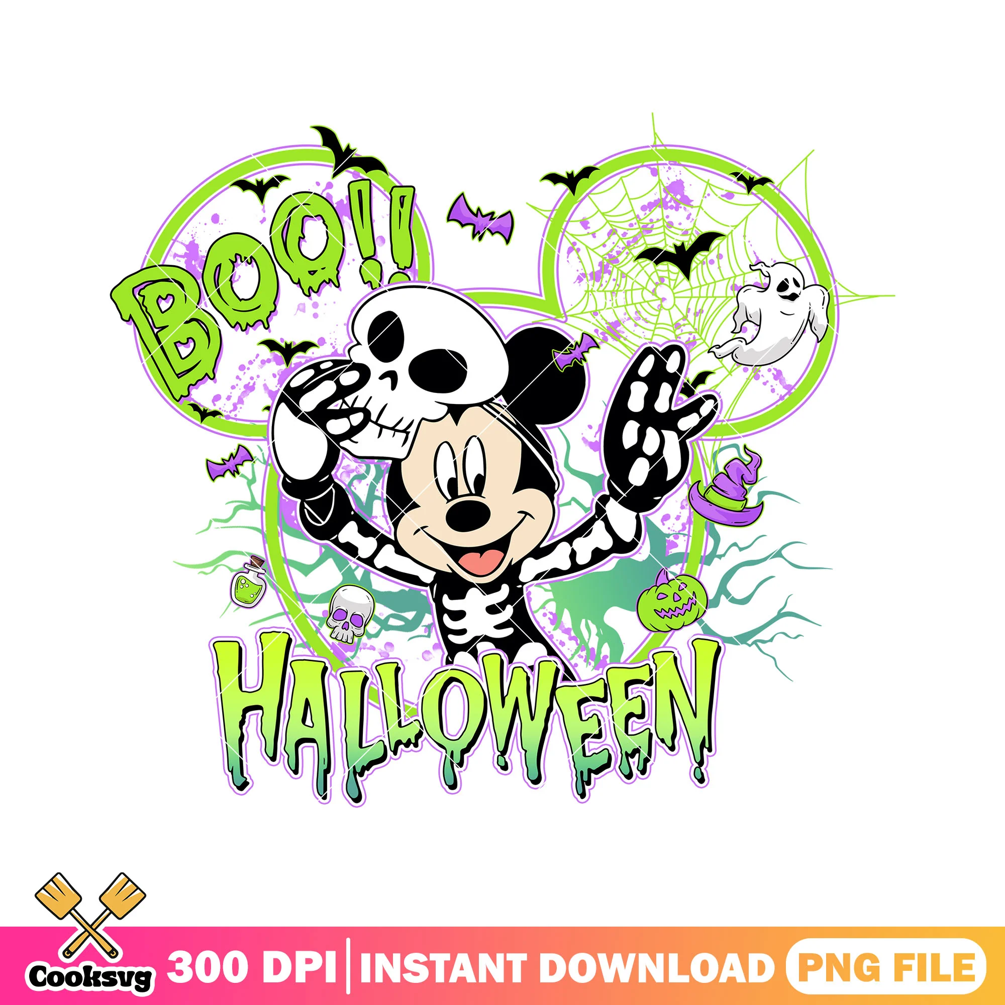 Skeleton mickey design png, mickey halloween png, disney mickey png