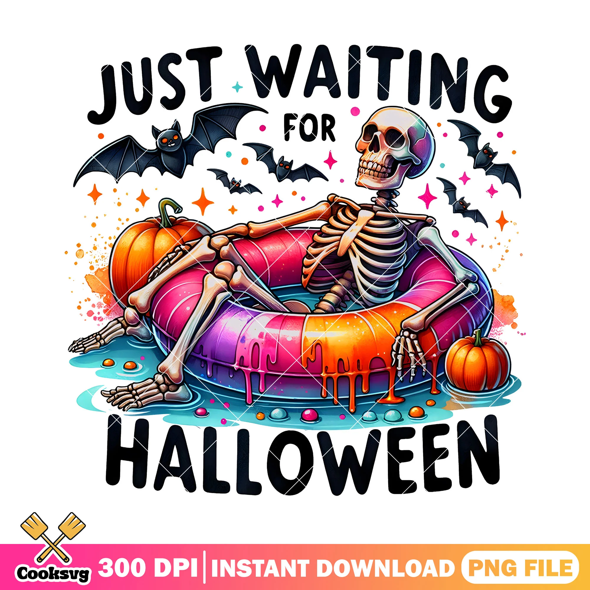 Skeleton pool summer png, halloween movie png, body horror png