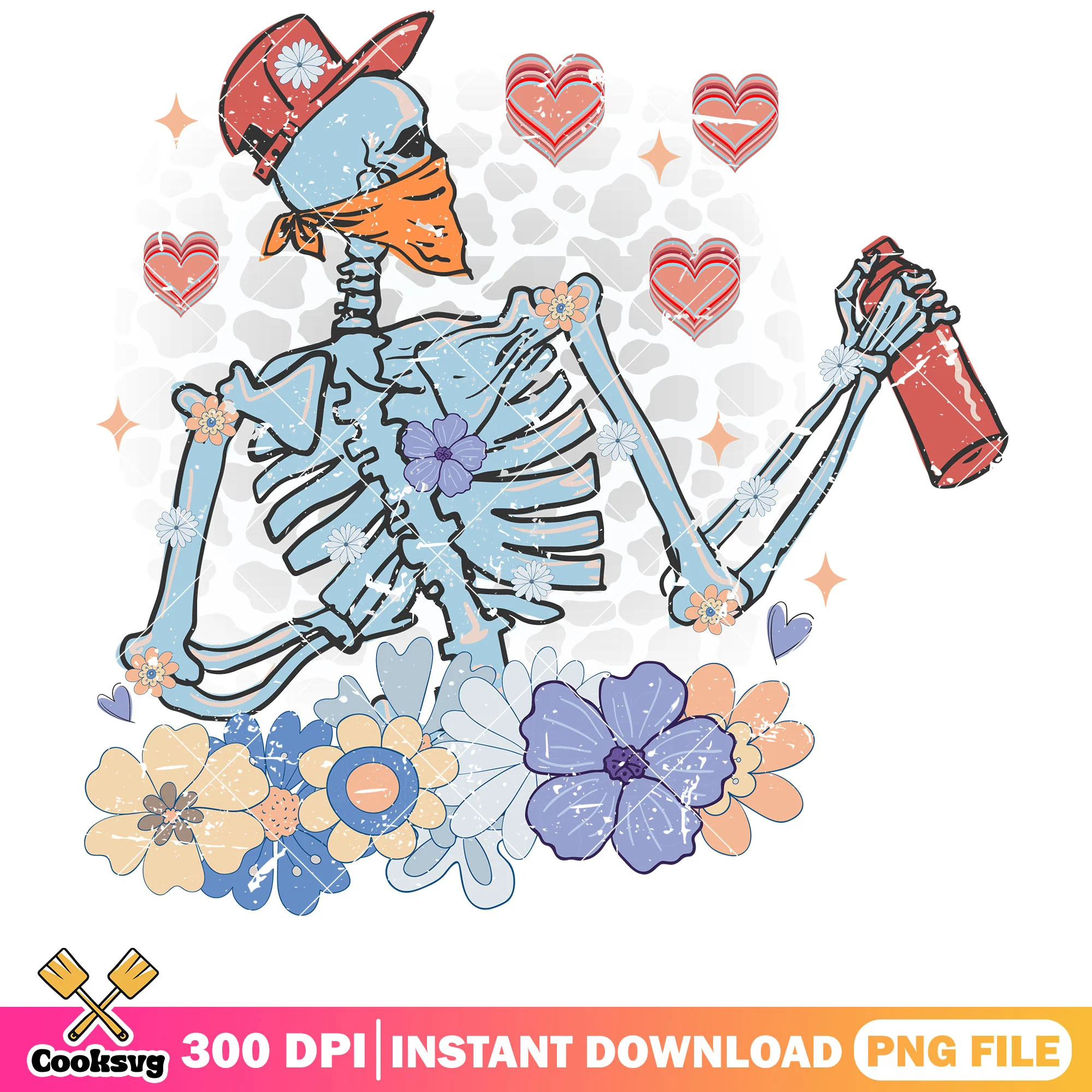 Skeleton valentine flower png, skeleton valentine png, valentine day png