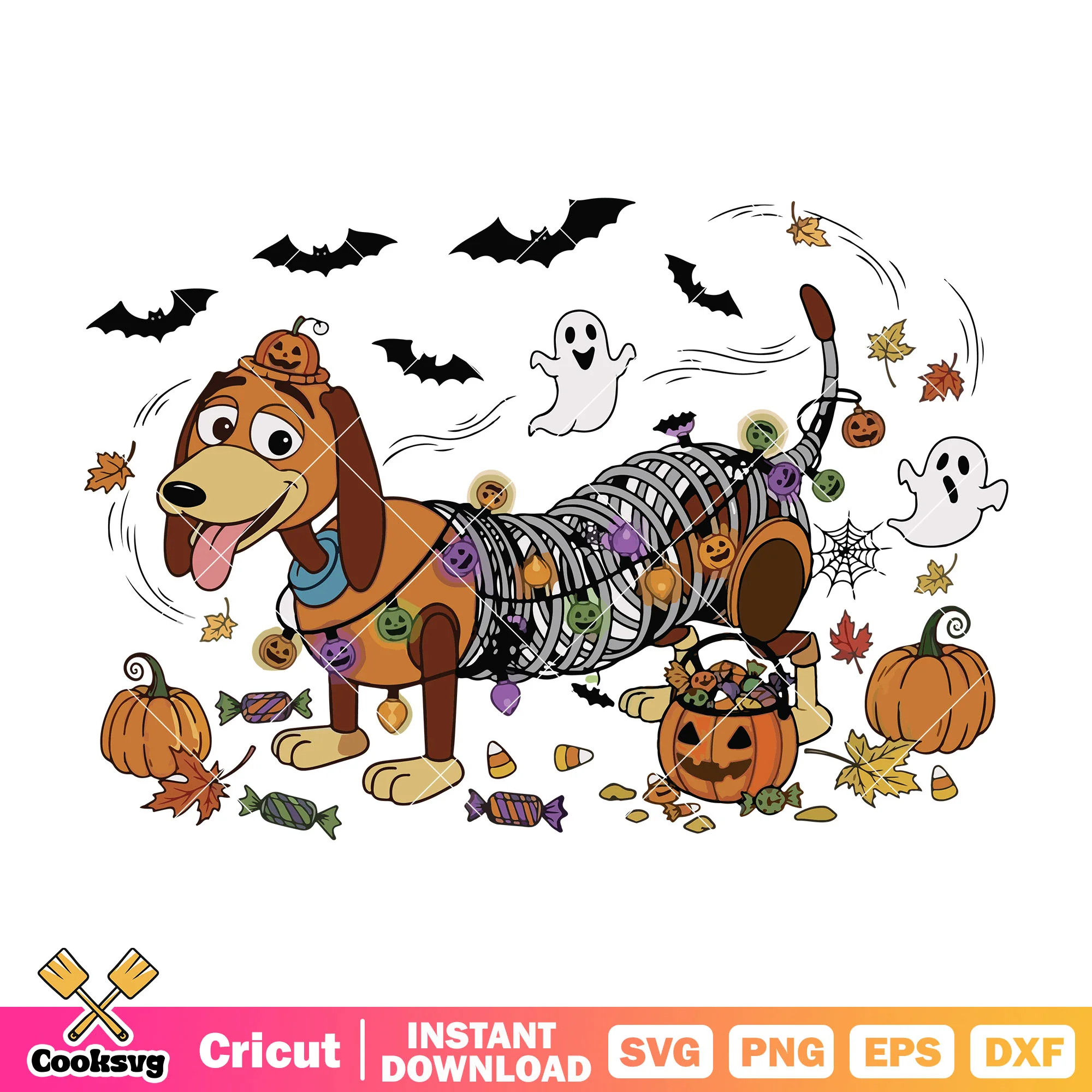 Slinky in halloween svg, toy story slinky svg, disney halloween svg
