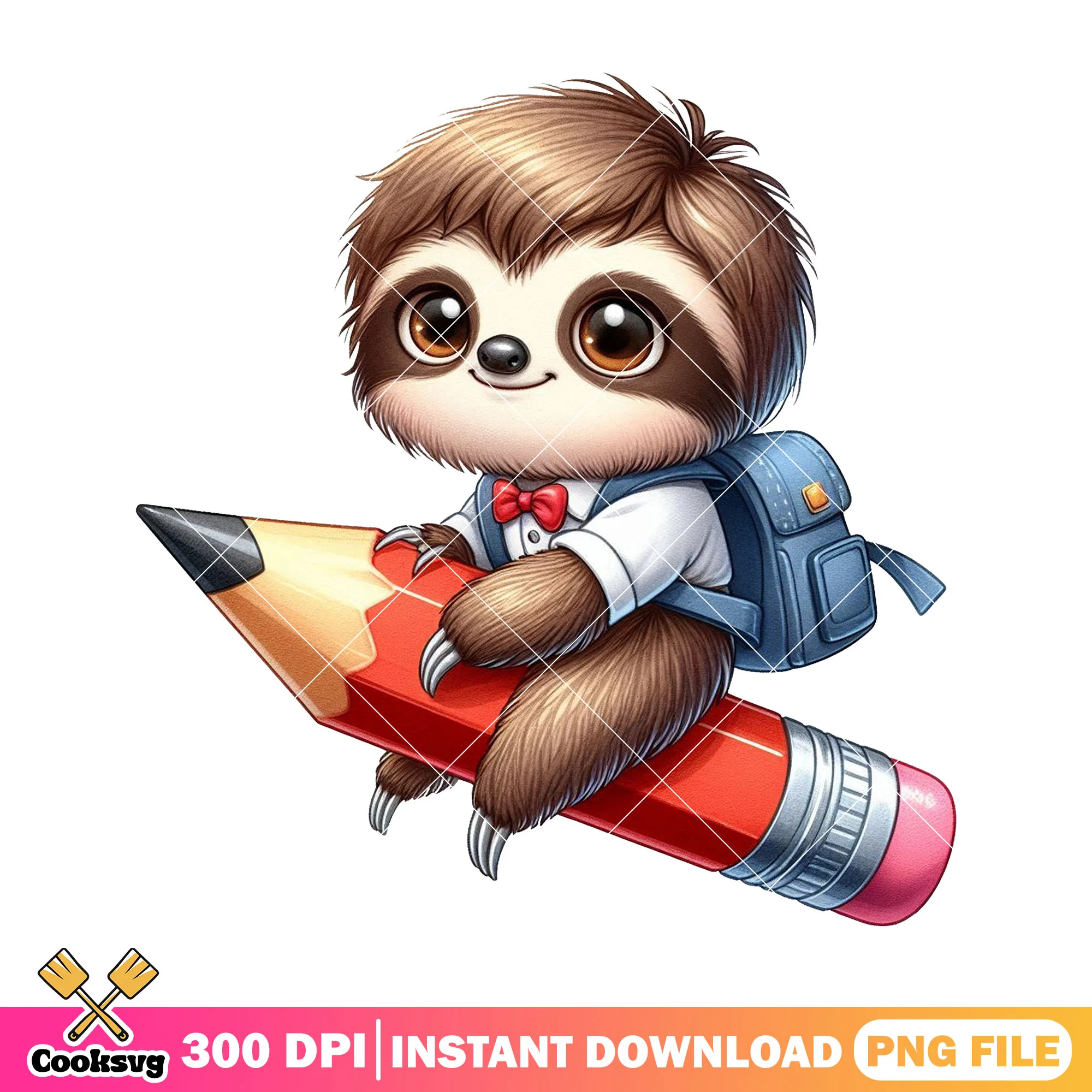 Sloth chibi design png, sloth sitting png, welcome back to school png