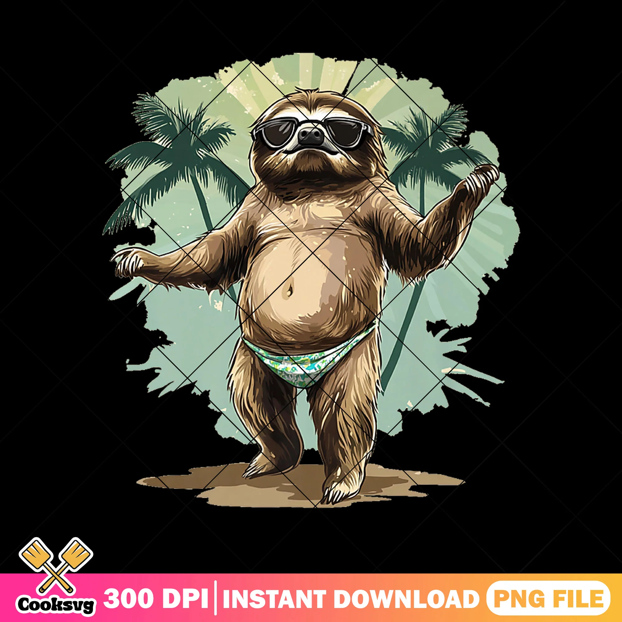 Sloth summer costume png, summer costume png, summer time png