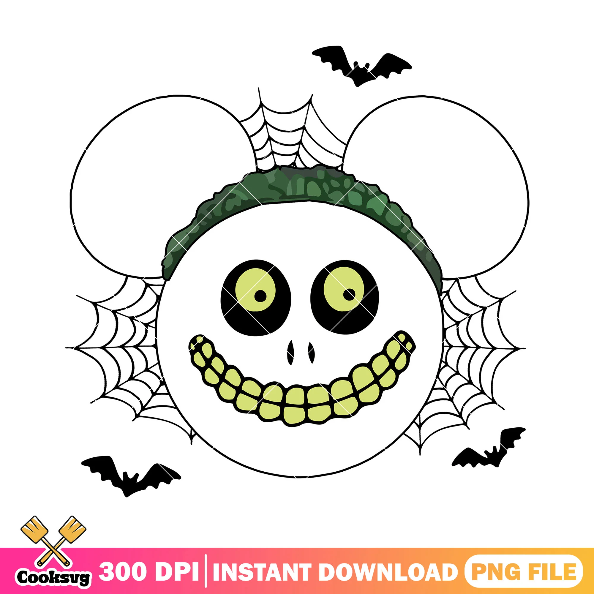 Smiling skull mickey png, horror mickey png, disney mickey mouse png