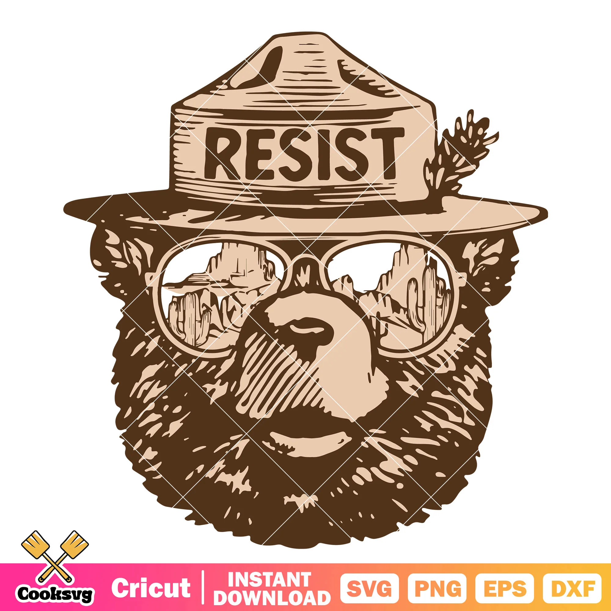 Smoke bear head resist svg design, bear smoke svg, resist bear svg