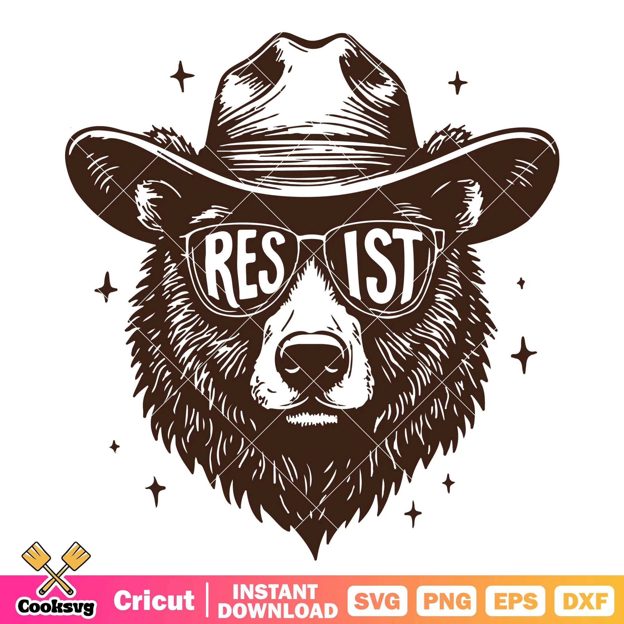 Smoke bear head resist svg file, resist smokey bear svg