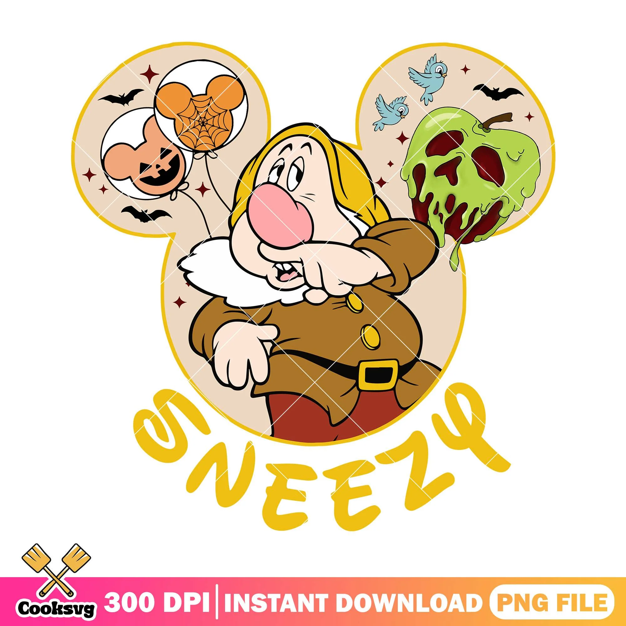 Sneezy dwarf design png, sneezy dwarfs png, snow white png