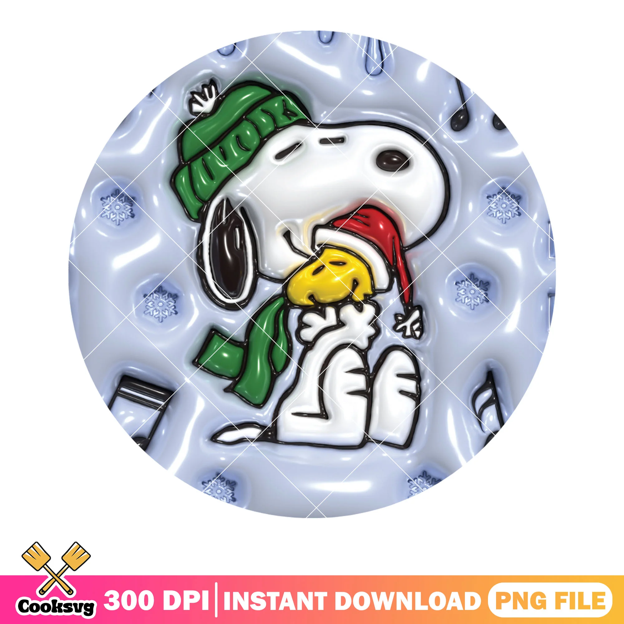 Snoopy christmas green beani png, christmas card png, snoopy png