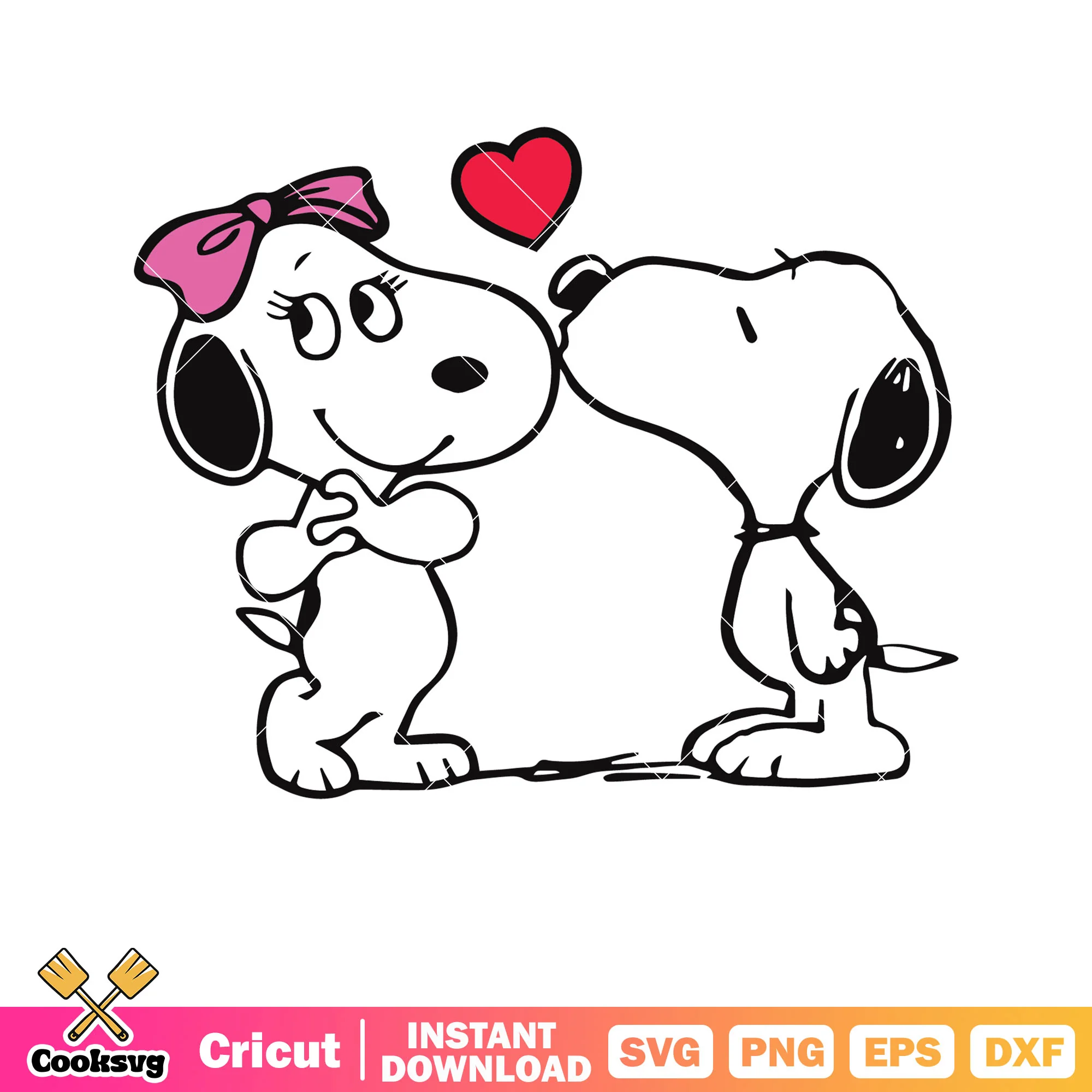 Snoopy dog and girlfriends valentine svg, snoopy valentine svg
