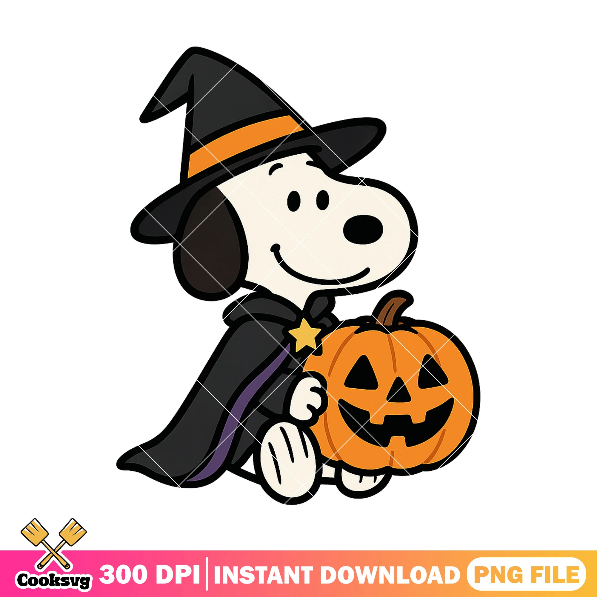 Snoopy pumpkin witch png, halloween spirit png, snoopy halloween png