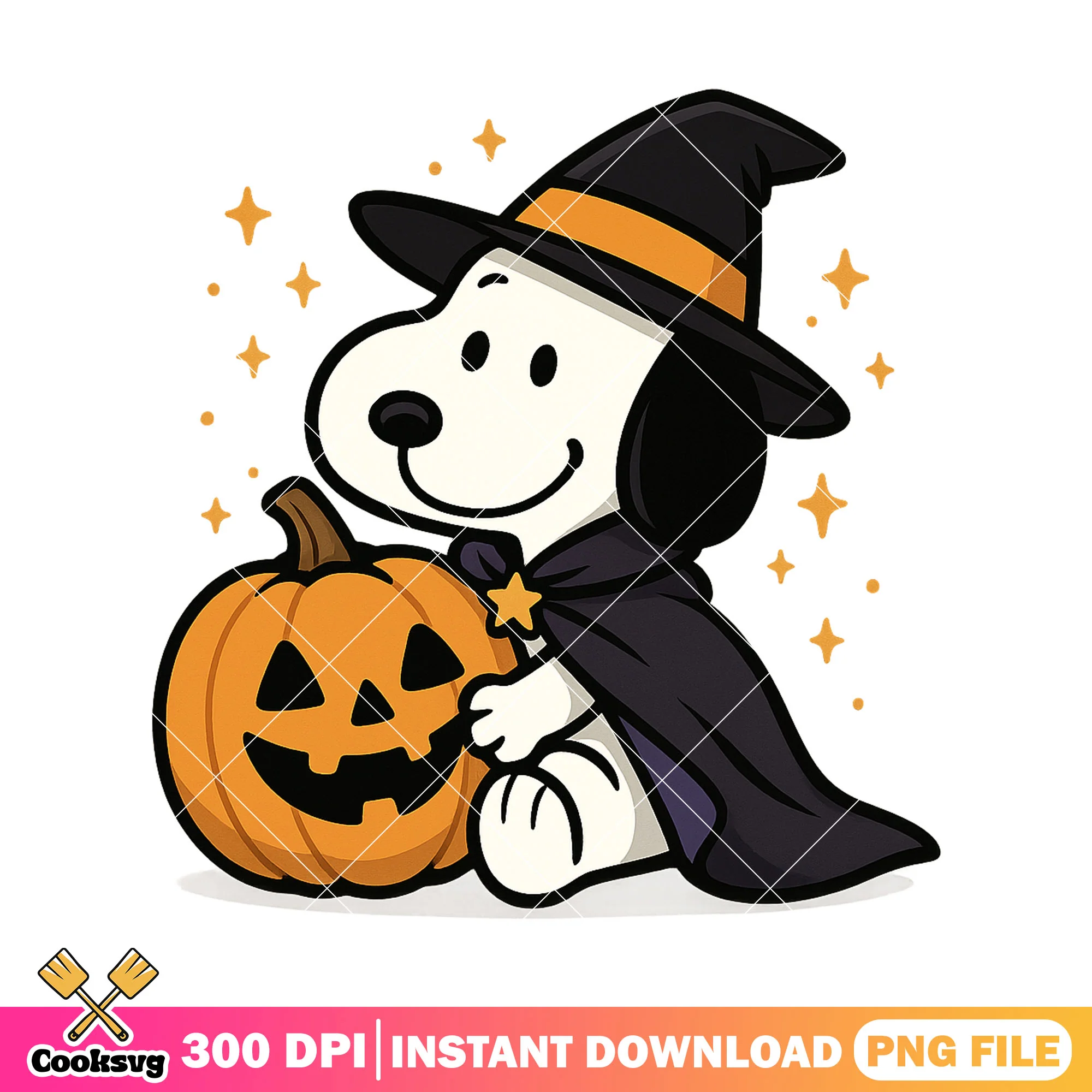 Snoopy witch png, snoopy halloween png, halloween costume png