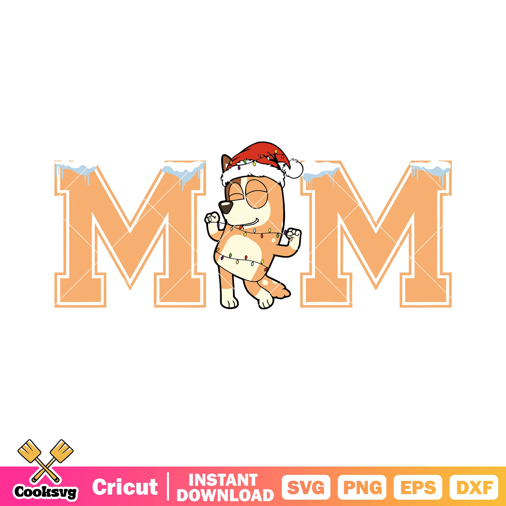 Snow Bingo svg, santa claus hat svg, bluey movie characters svg